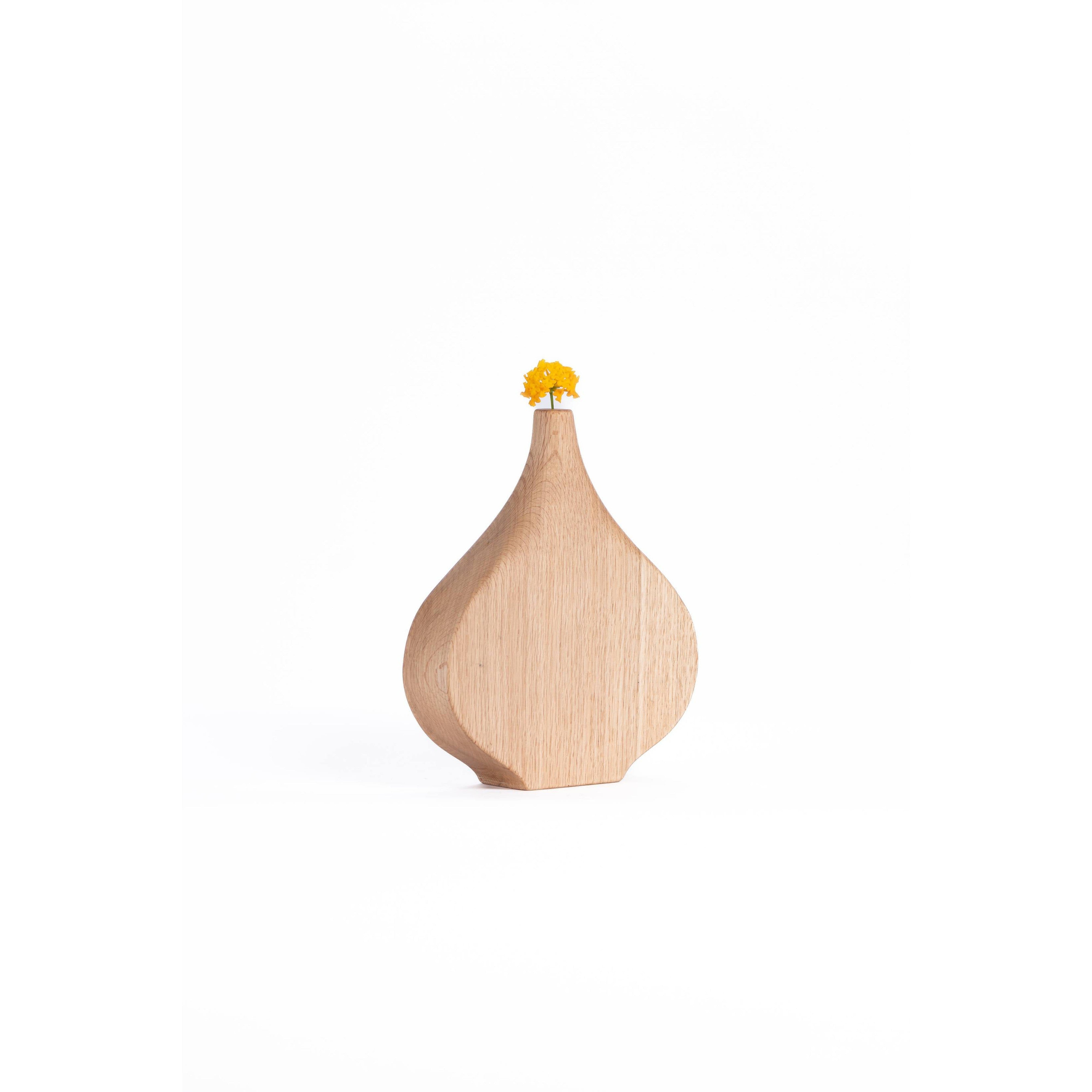 Tear drop Wood Vase-flitch and grain