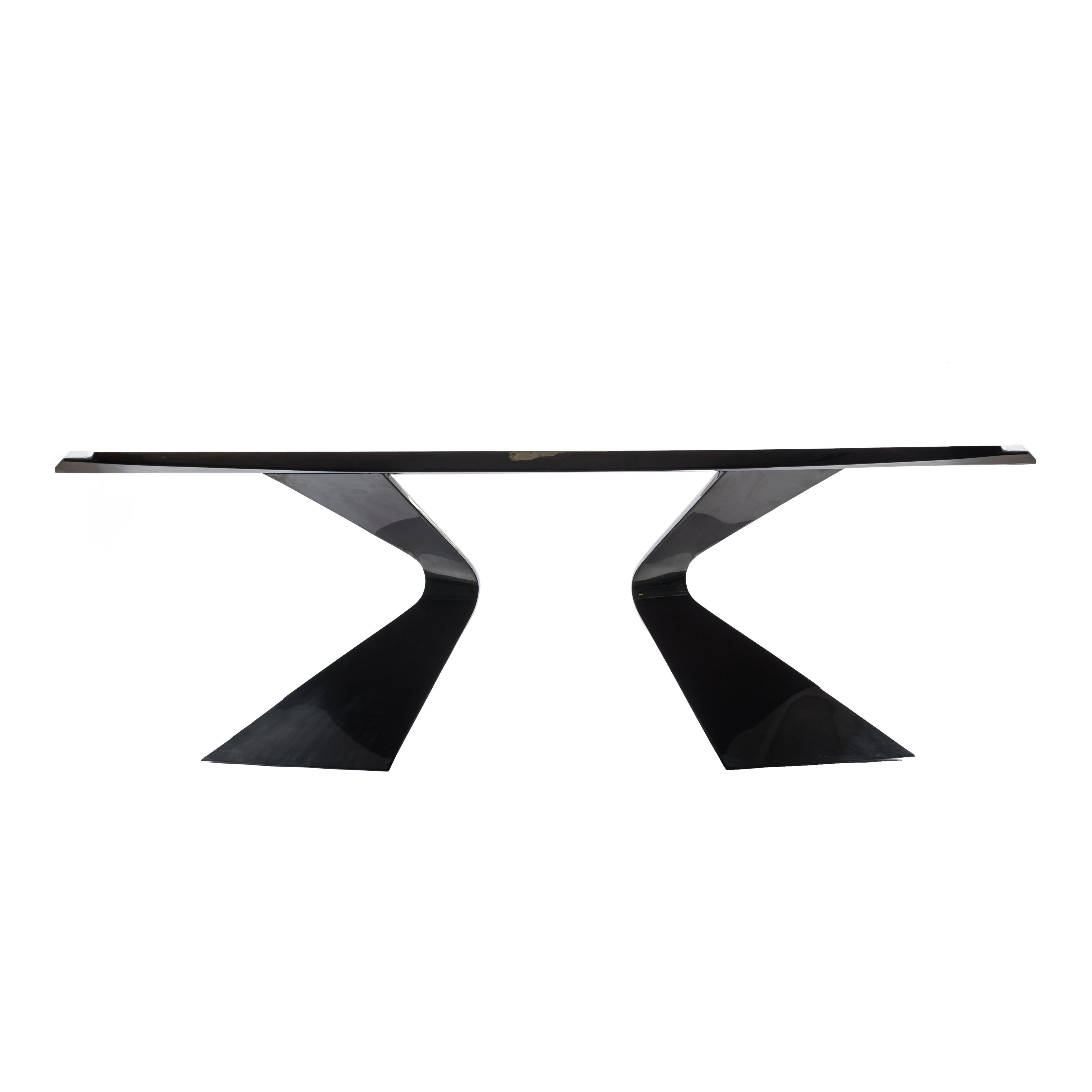 Ebony Dining Table-flitch and grain