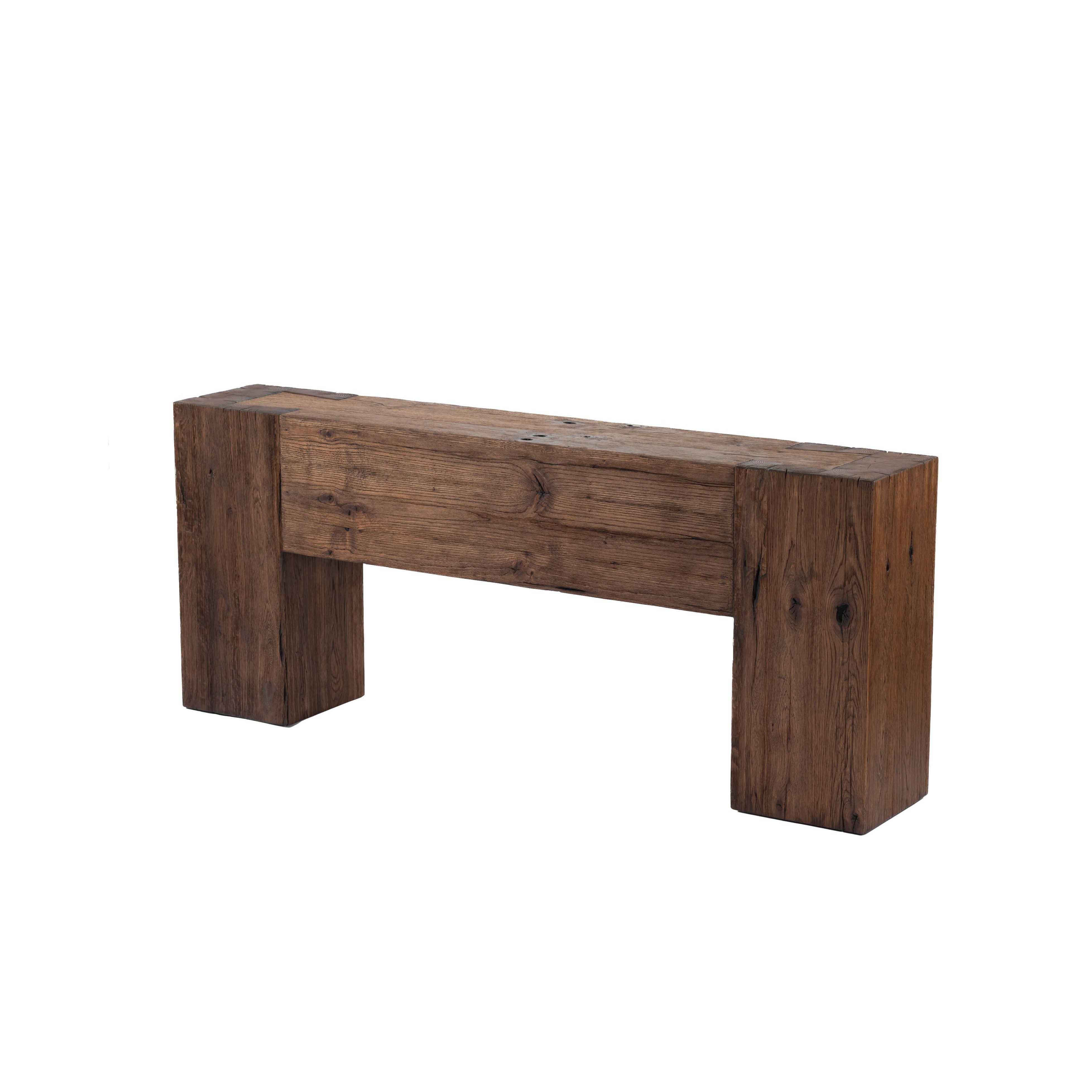 Reclaimed Oak Console-flitch and grain