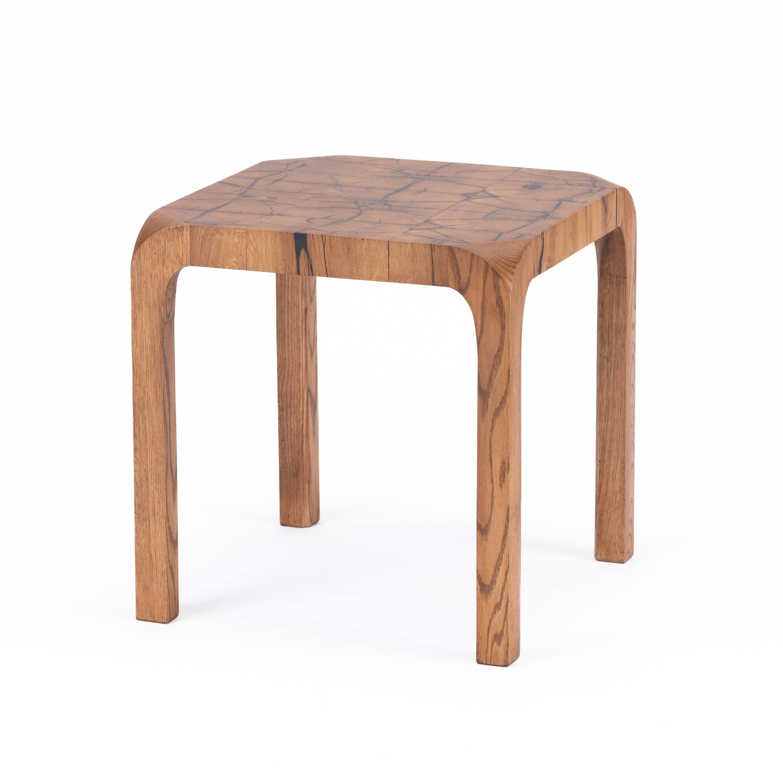 End Grain Side Table-flitch and grain