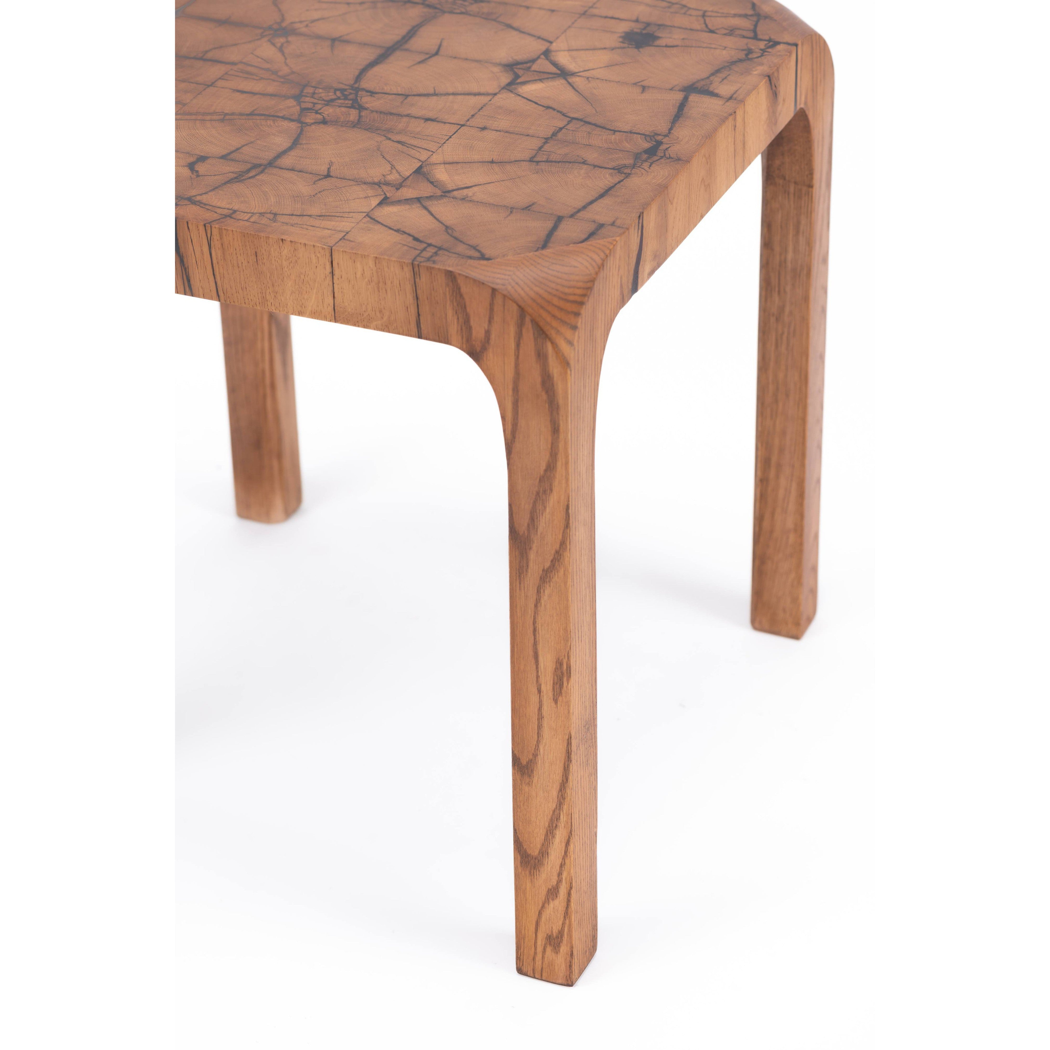 End Grain Side Table-flitch and grain