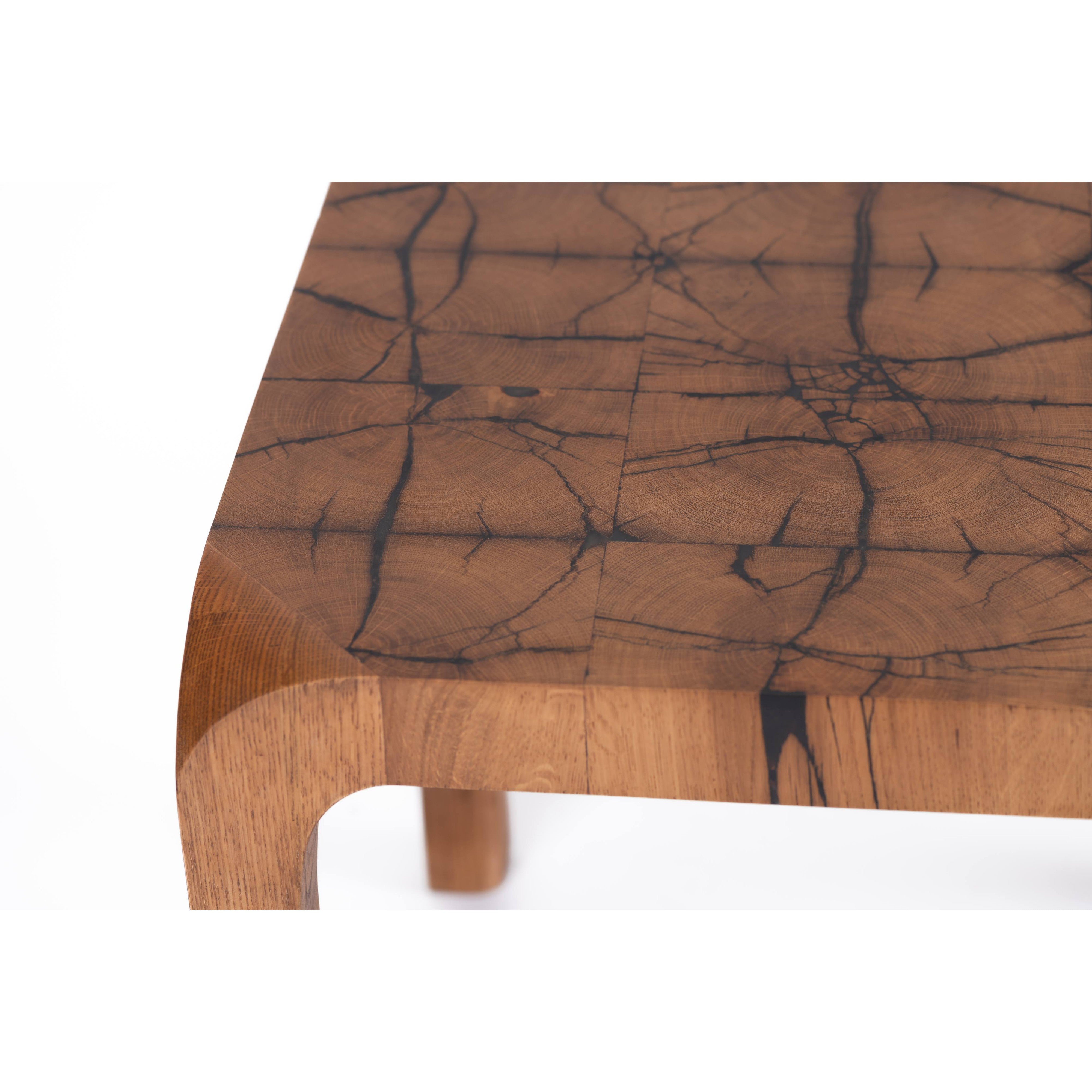 End Grain Side Table-flitch and grain