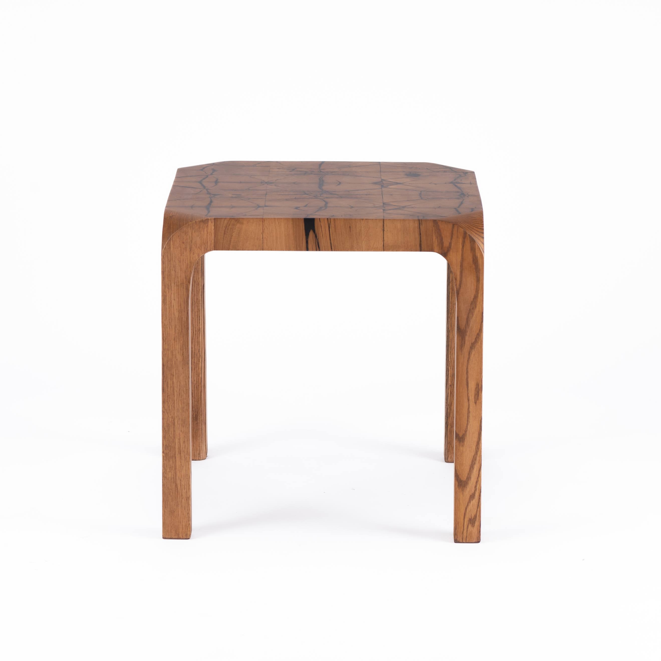 End Grain Side Table-flitch and grain