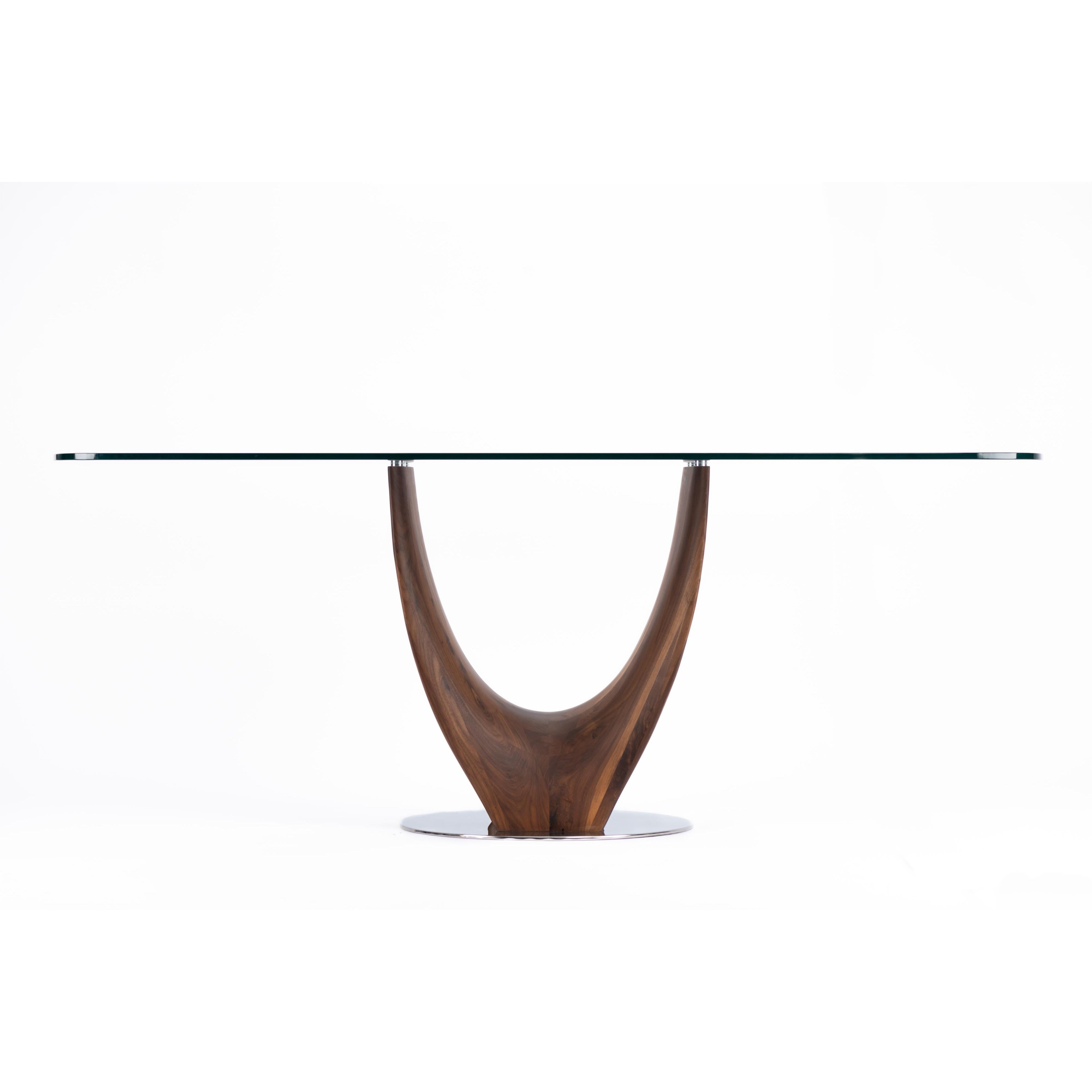 Single large U-leg Dining table-flitch and grain