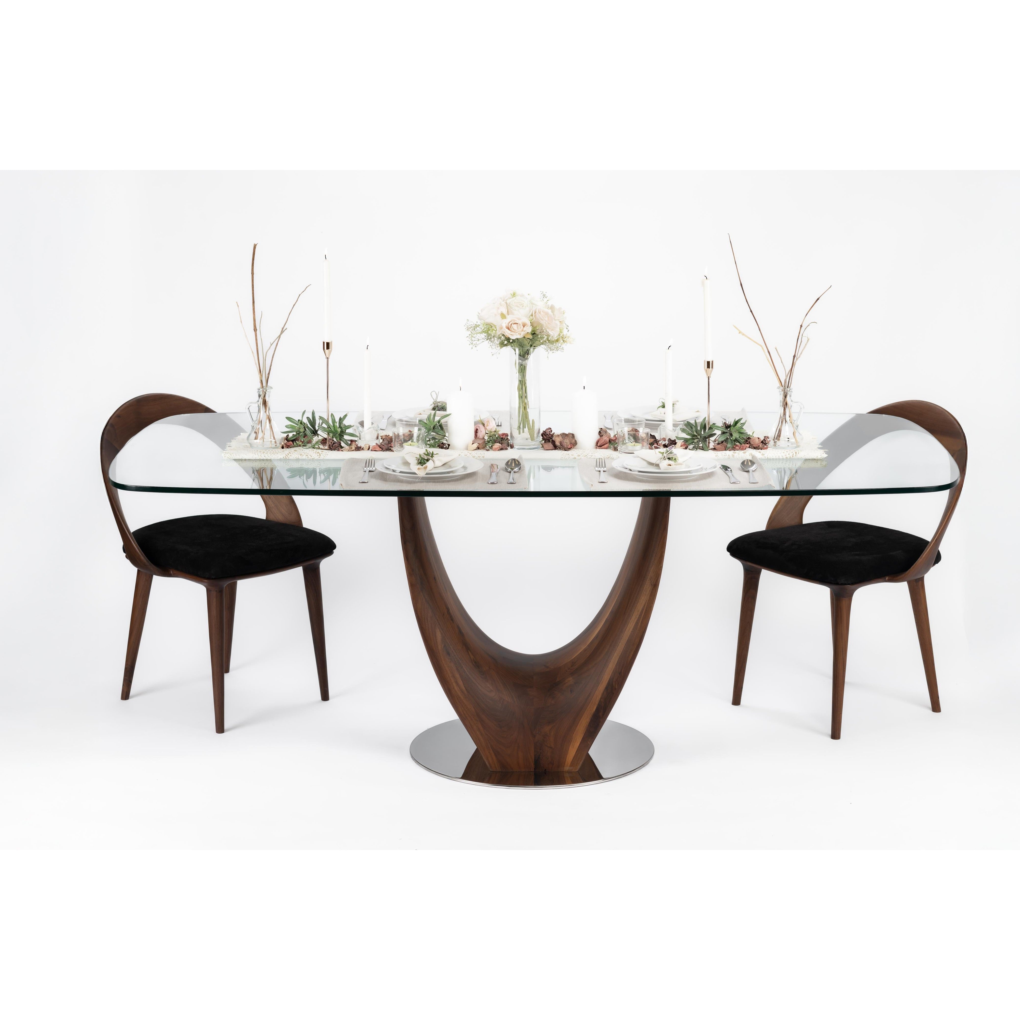 Single large U-leg Dining table-flitch and grain