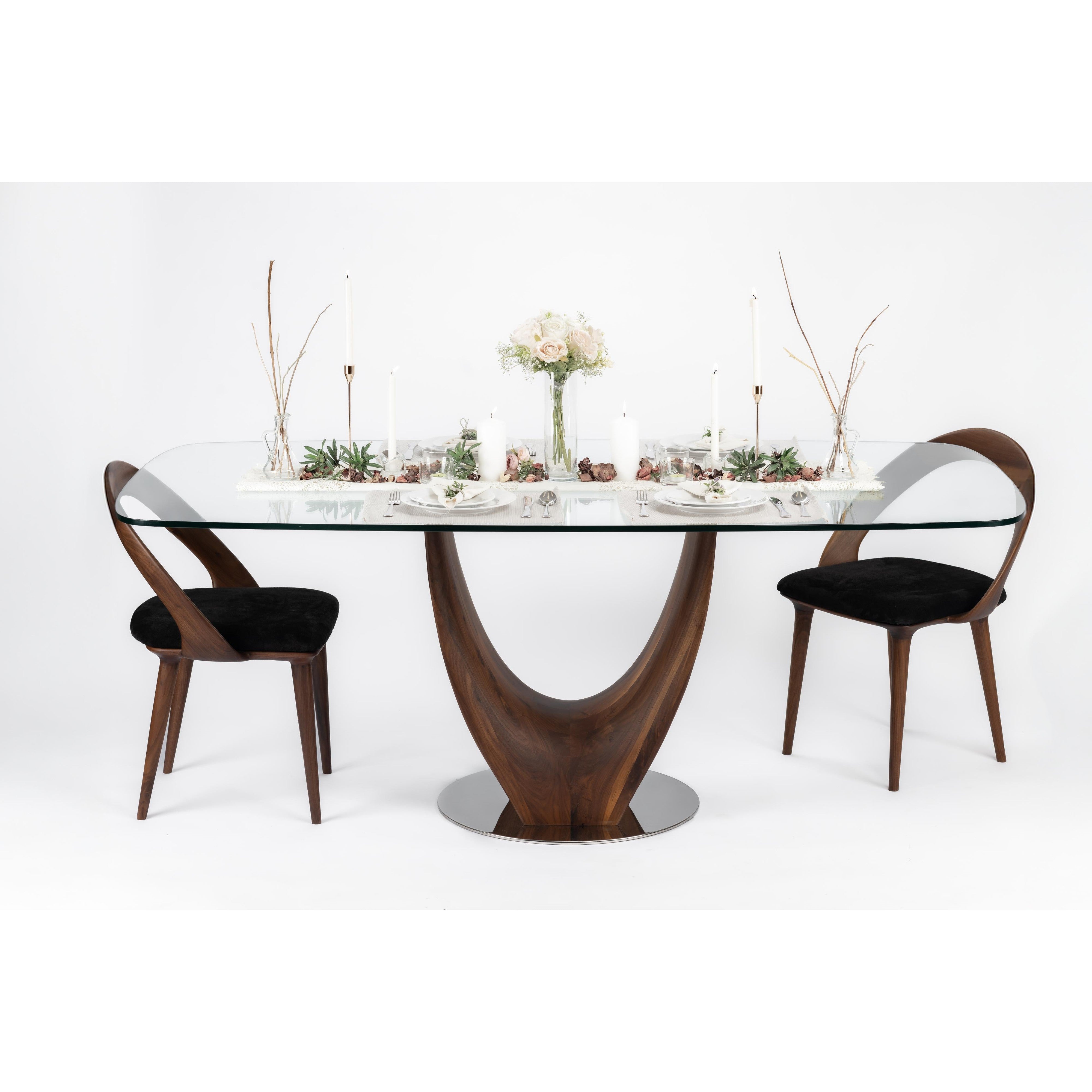 Single large U-leg Dining table-flitch and grain