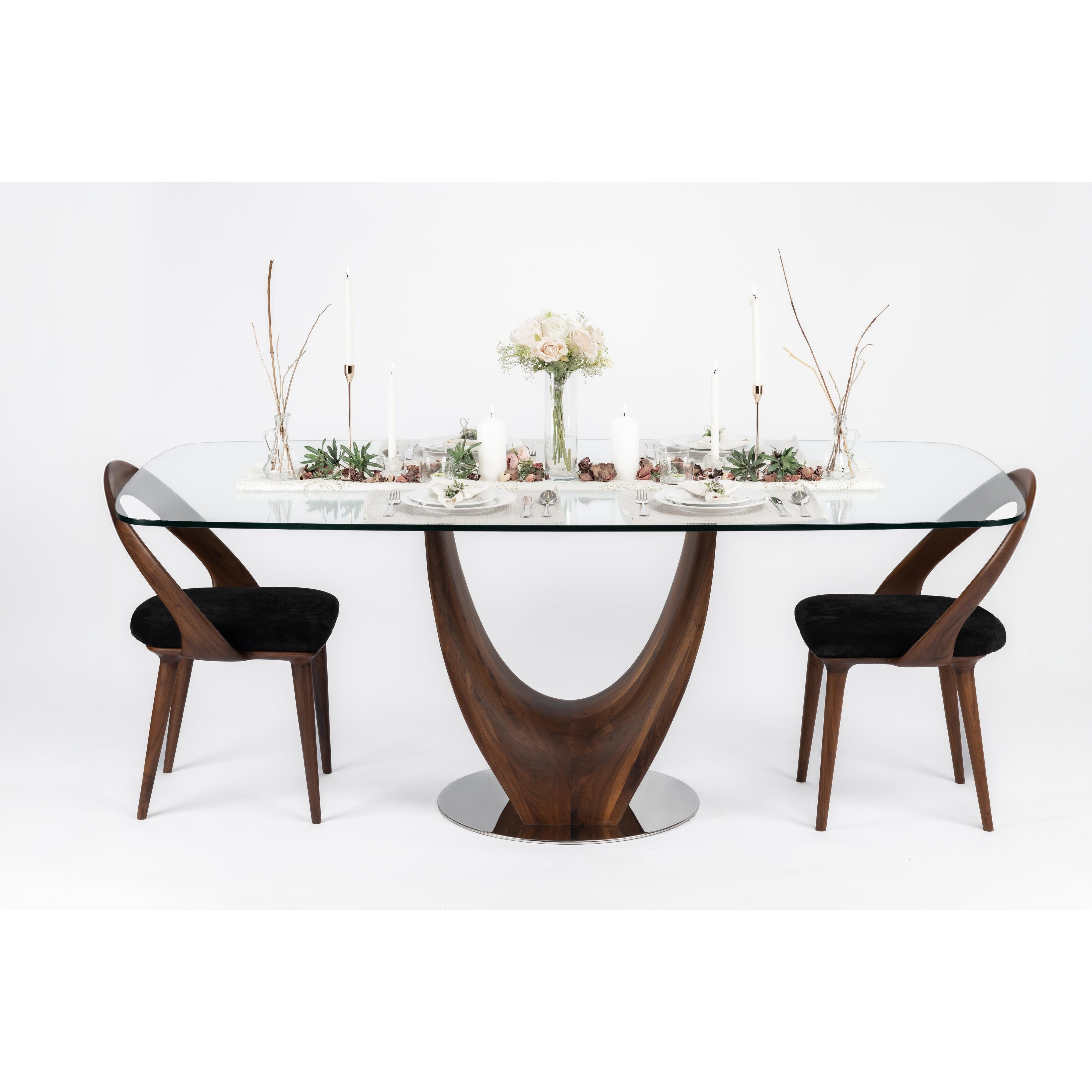 Single large U-leg Dining table-flitch and grain