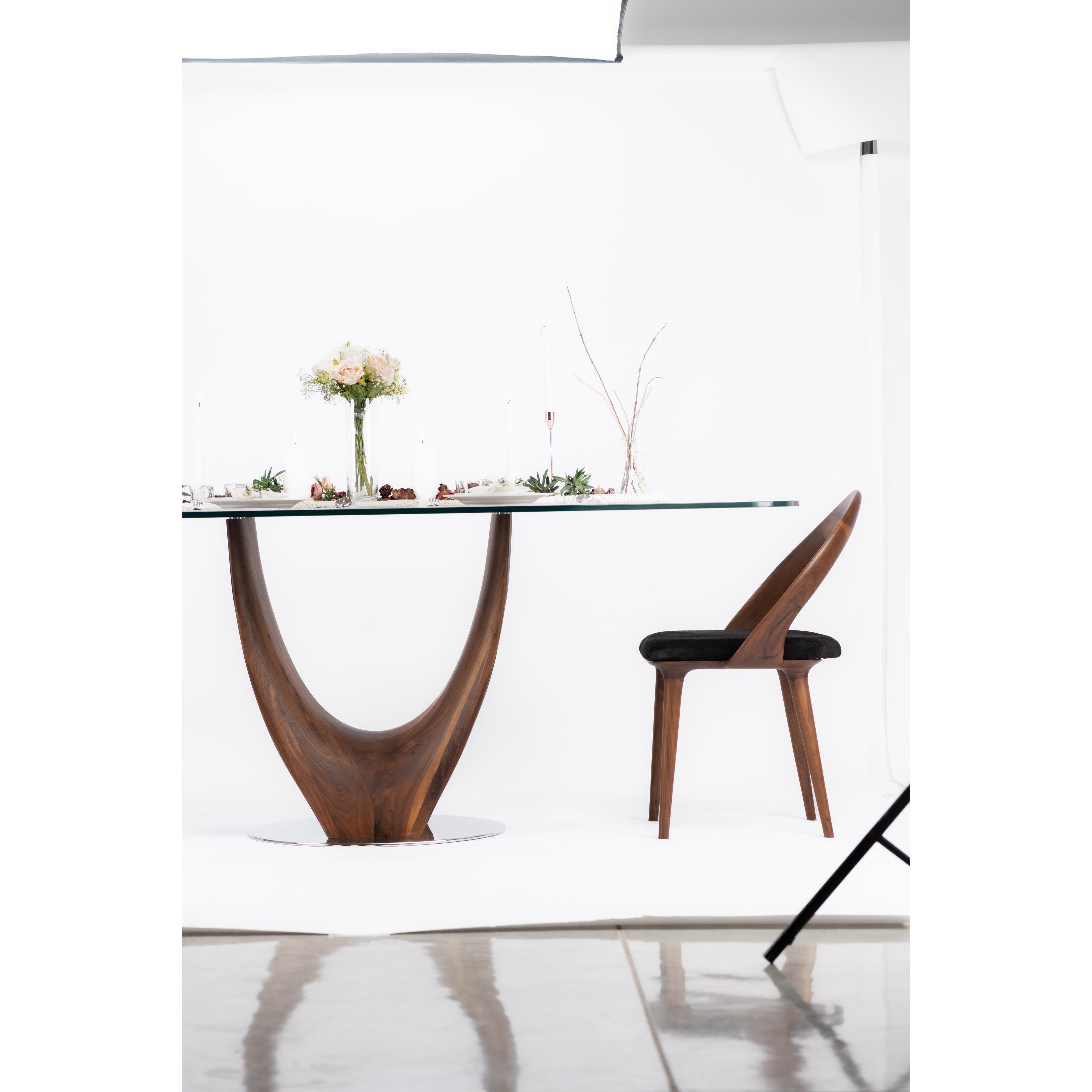 Single large U-leg Dining table-flitch and grain