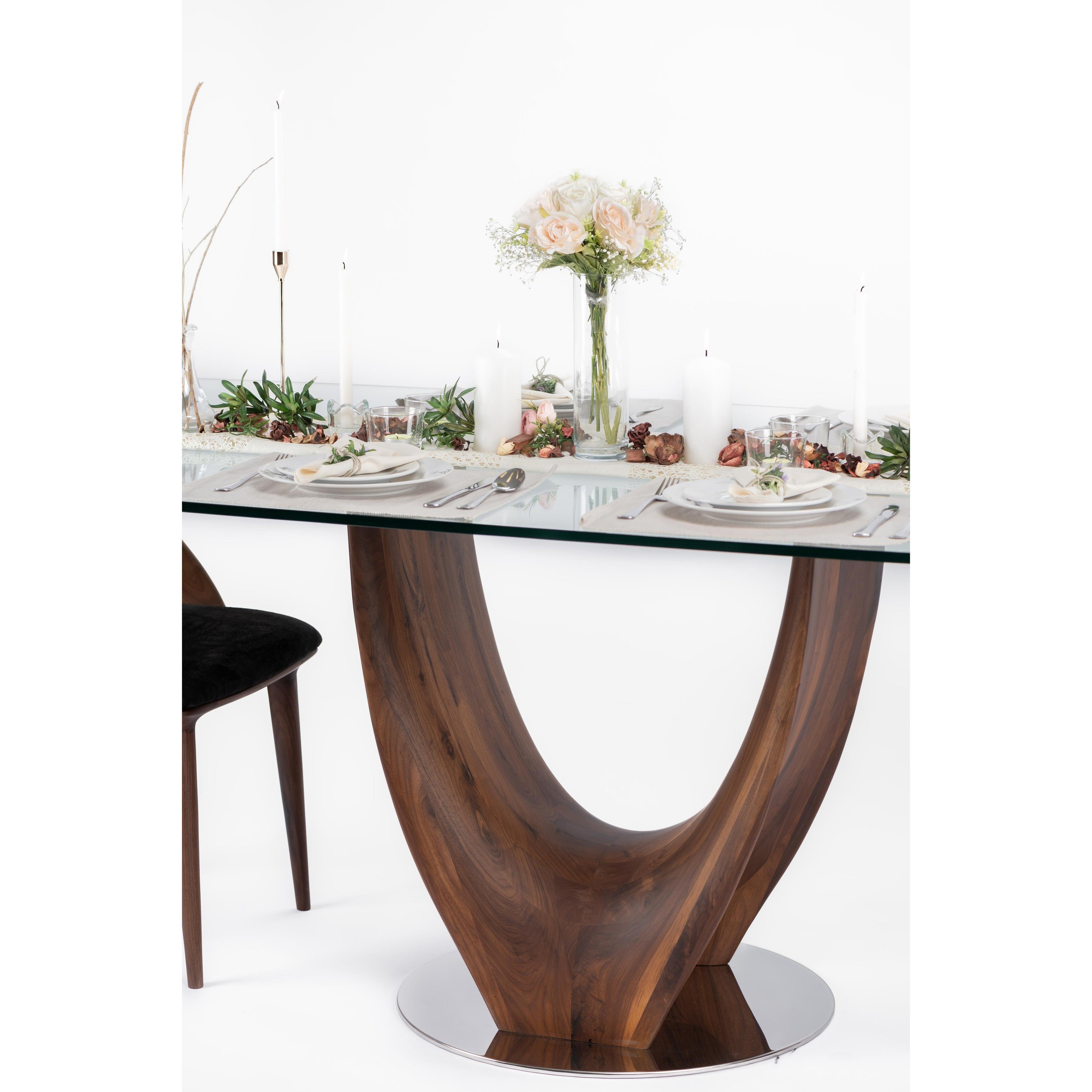 Single large U-leg Dining table-flitch and grain