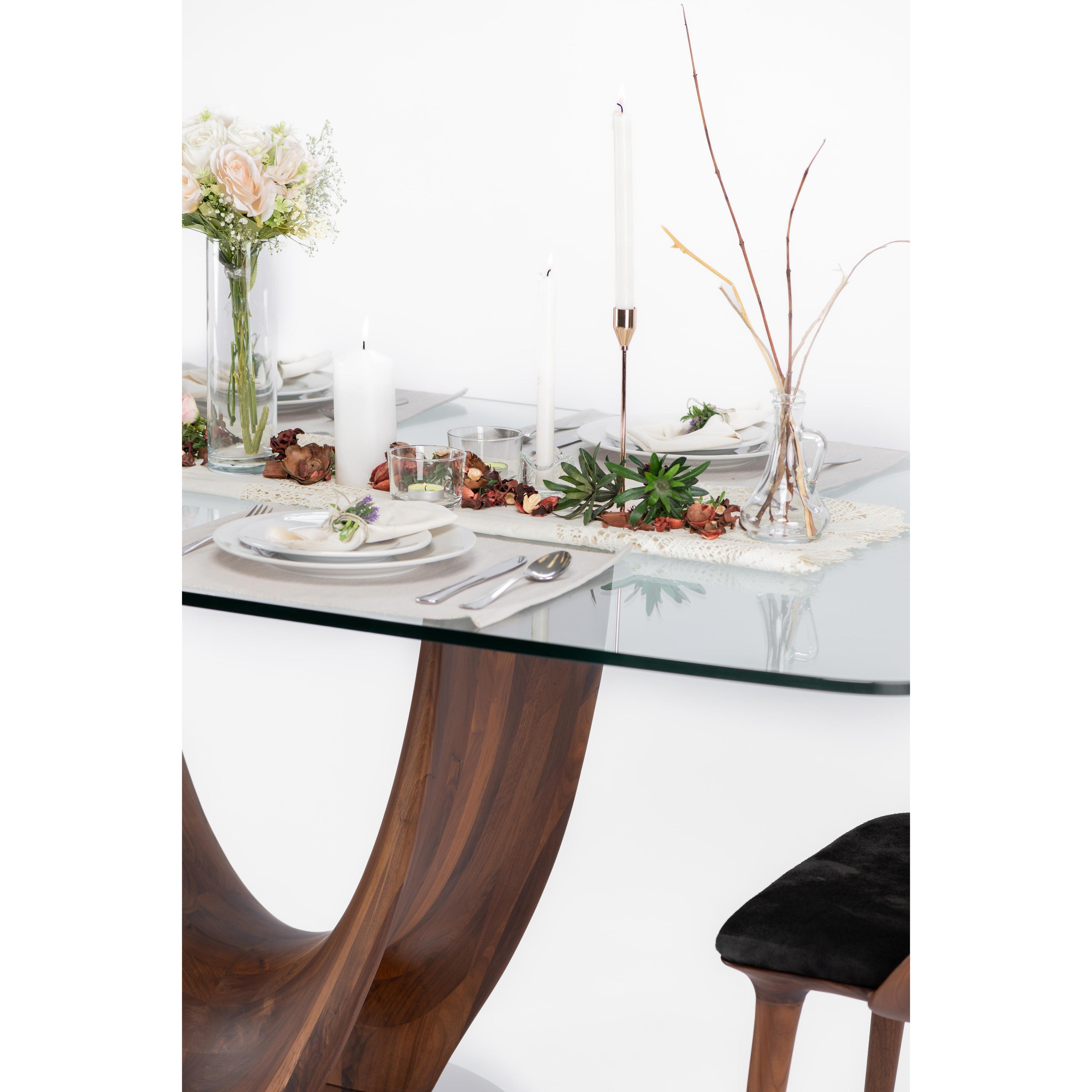 Single large U-leg Dining table-flitch and grain