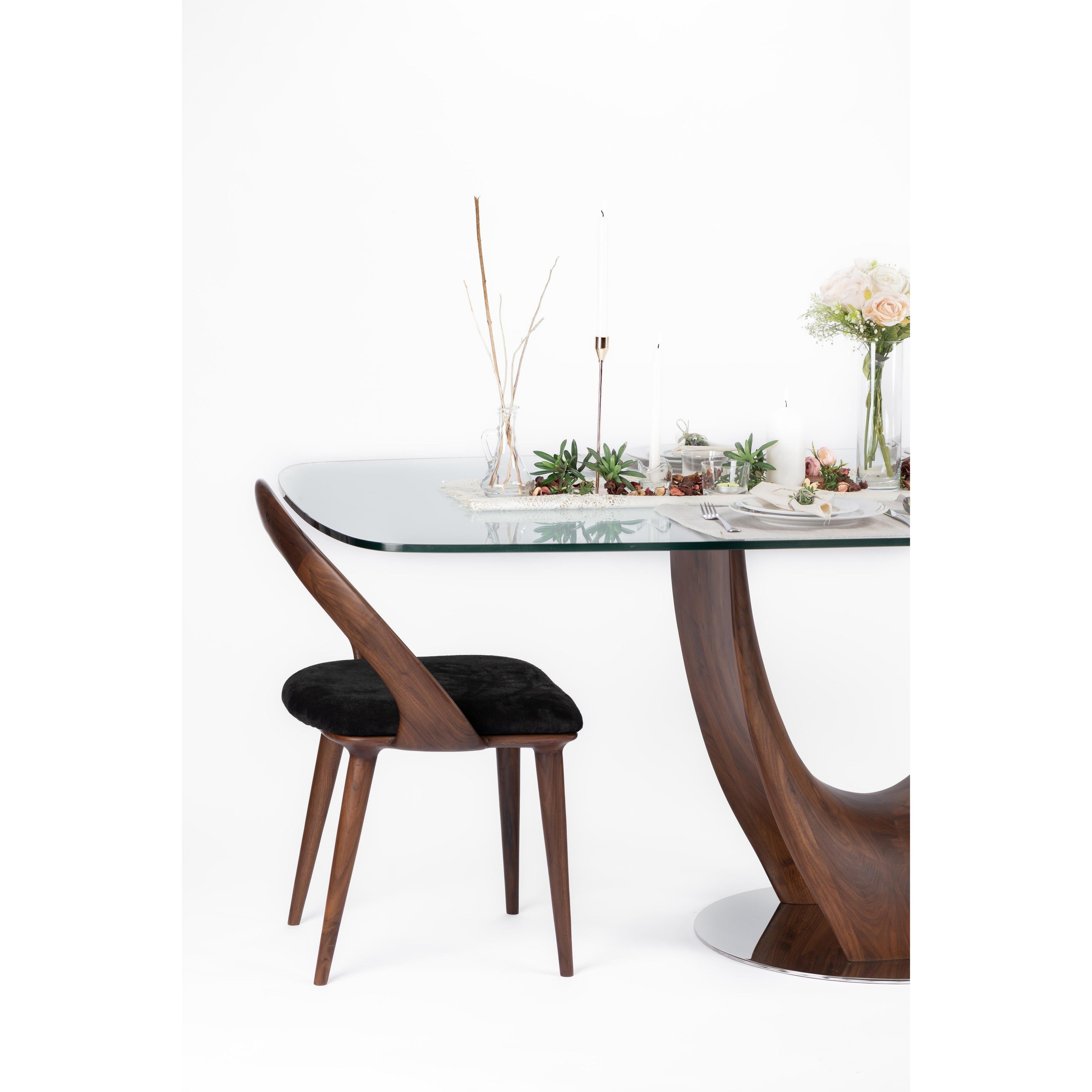 Single large U-leg Dining table-flitch and grain