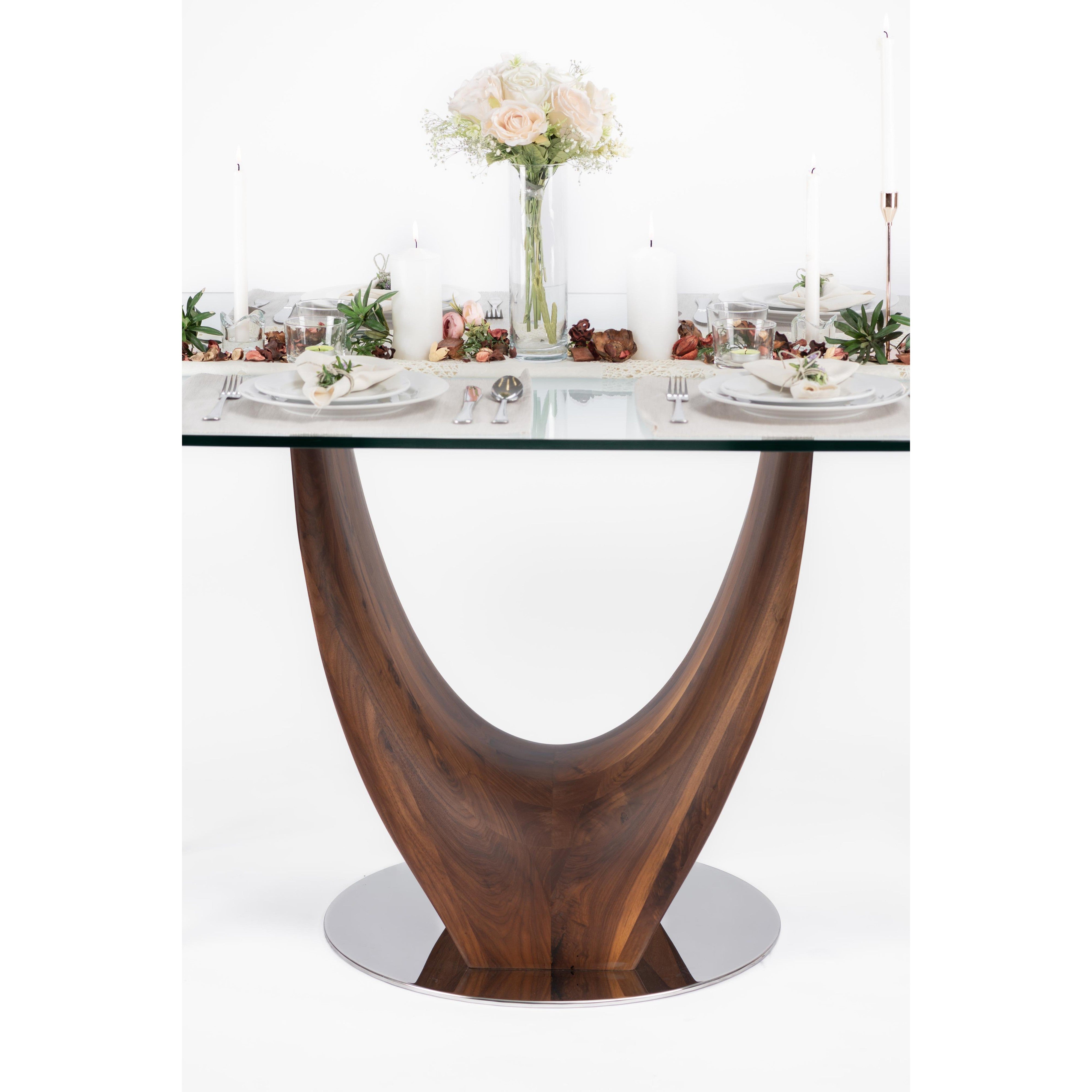 Single large U-leg Dining table-flitch and grain