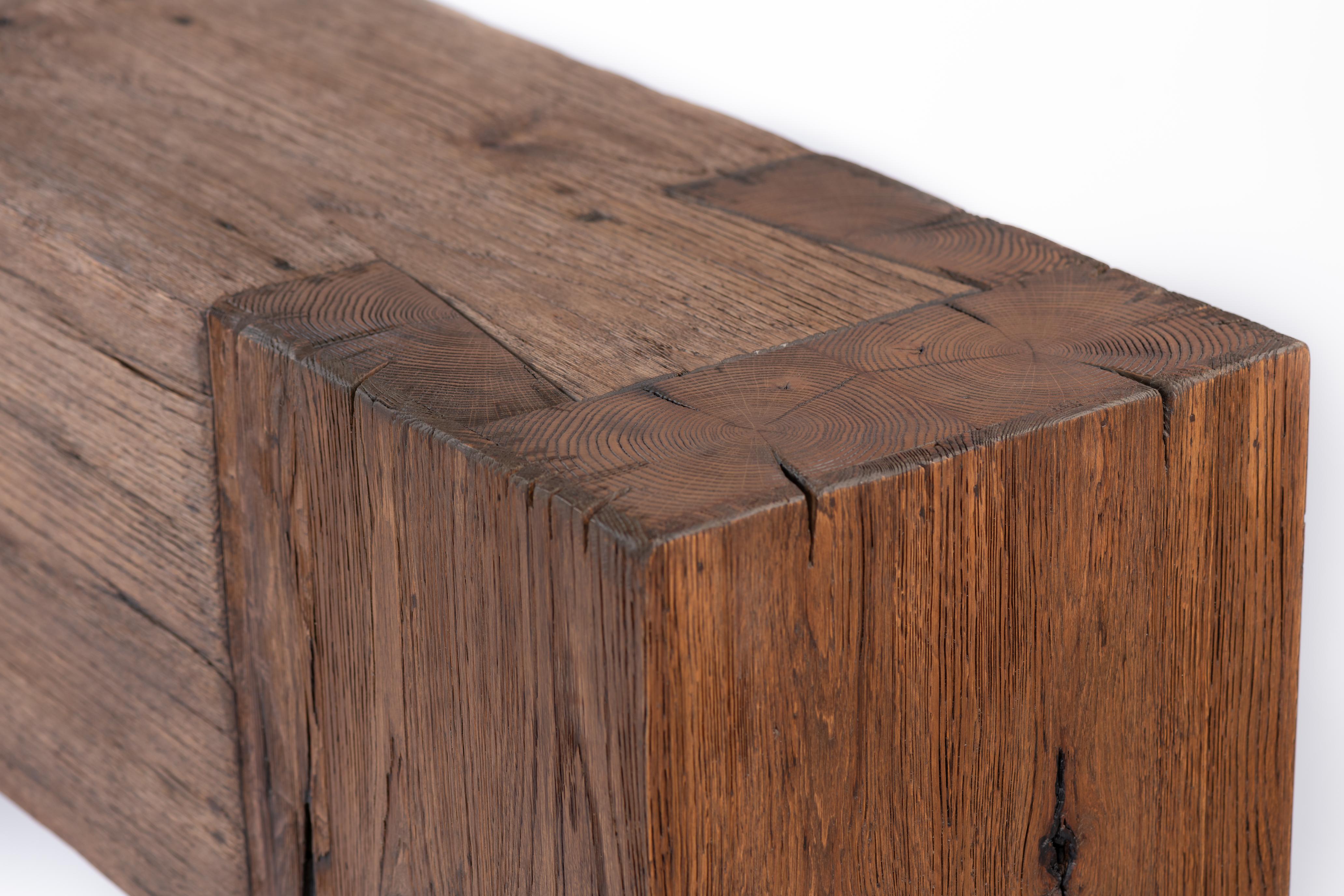 Reclaimed Oak Console-flitch and grain