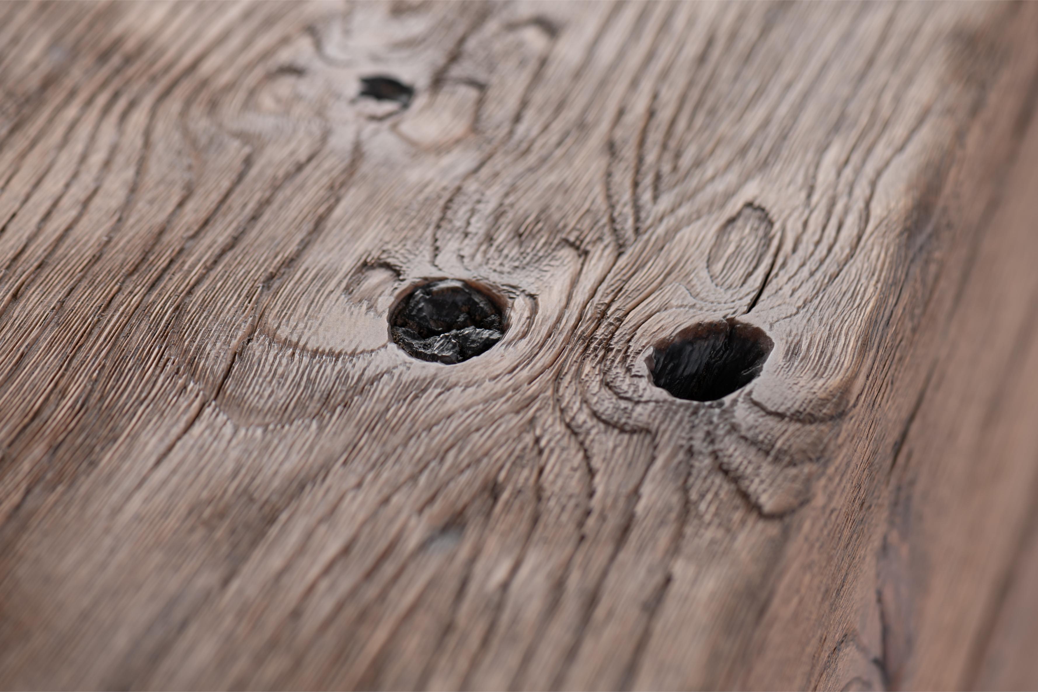 Reclaimed Oak Console-flitch and grain