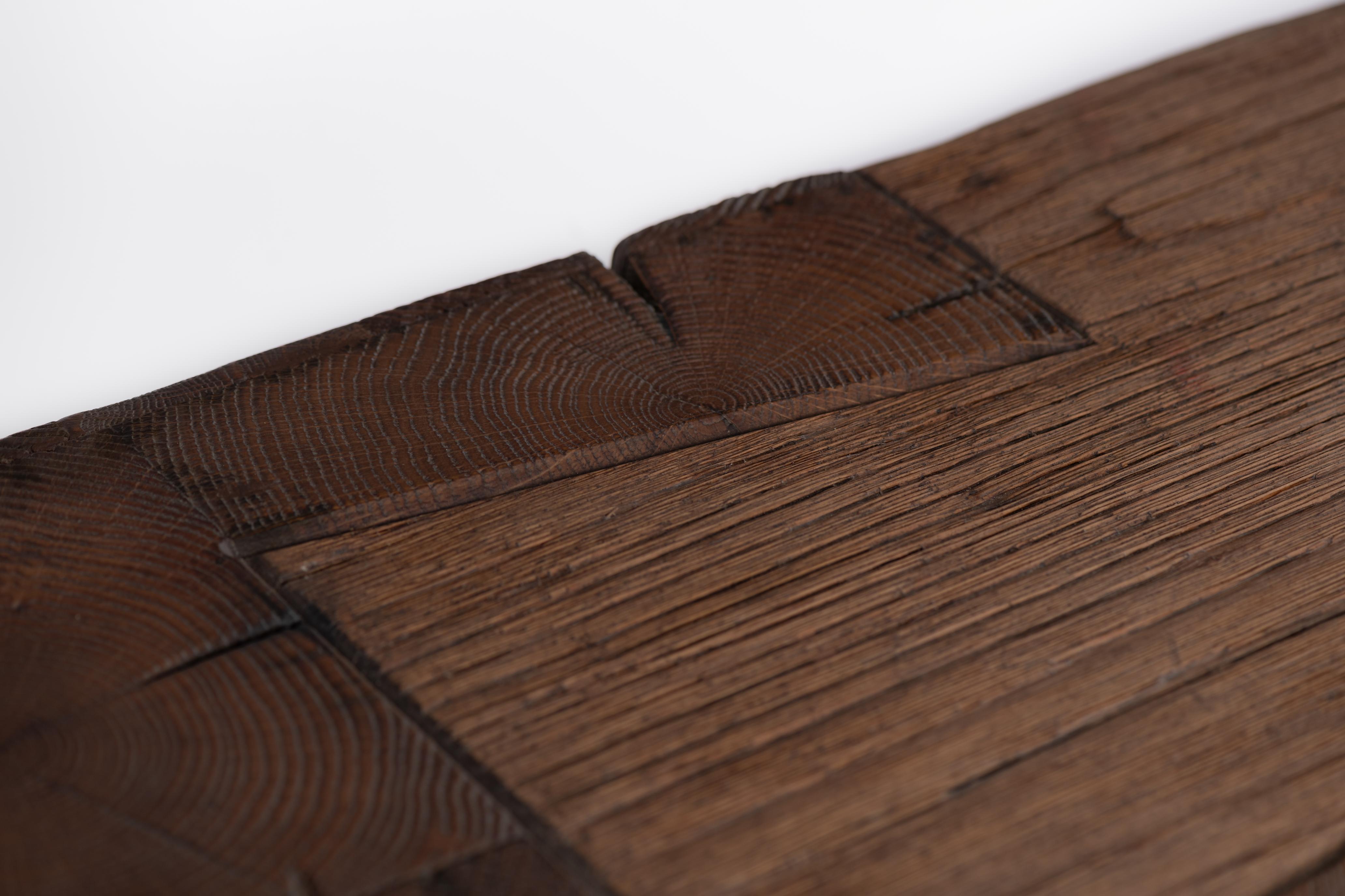 Reclaimed Oak Console-flitch and grain
