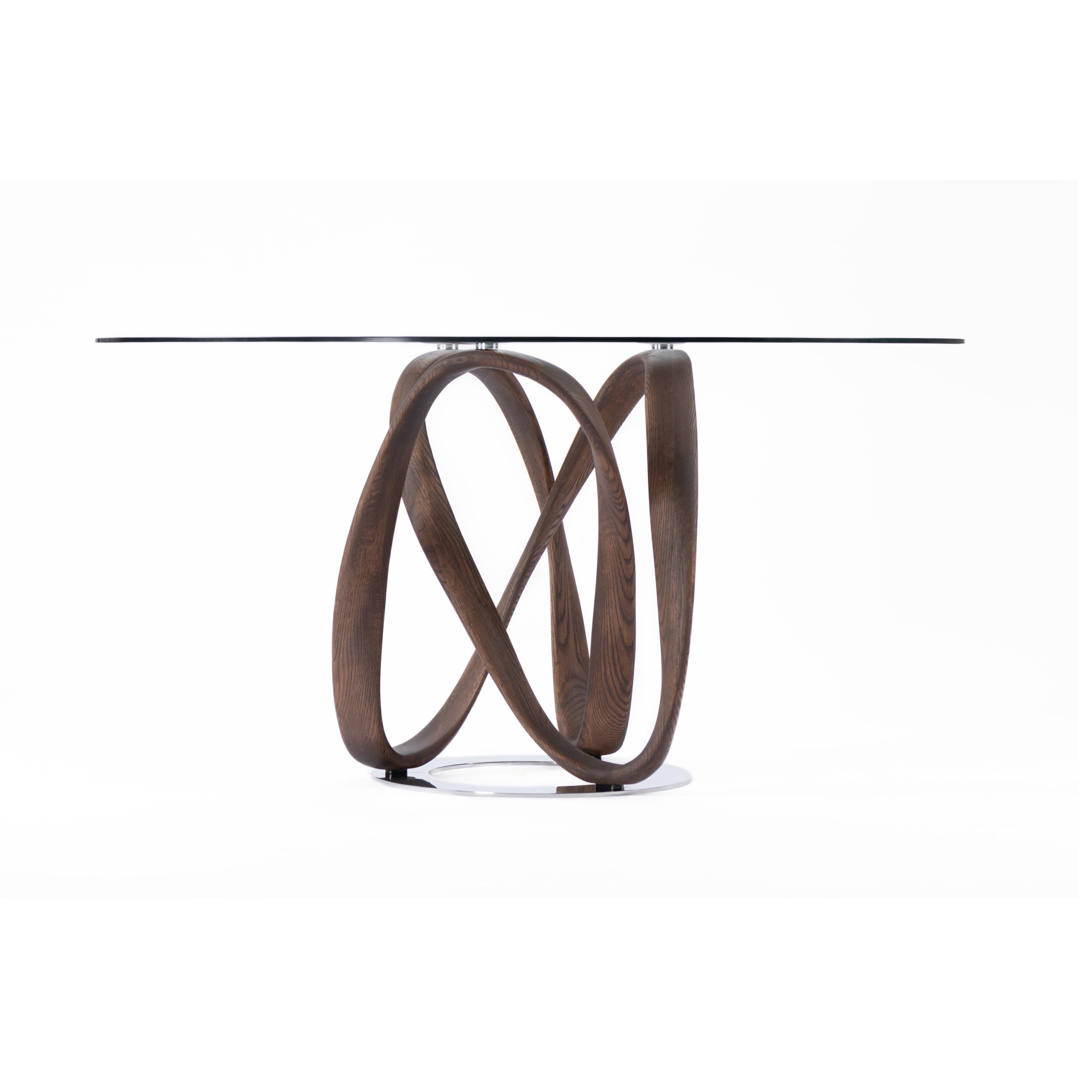 Single infinity Dining table-flitch and grain