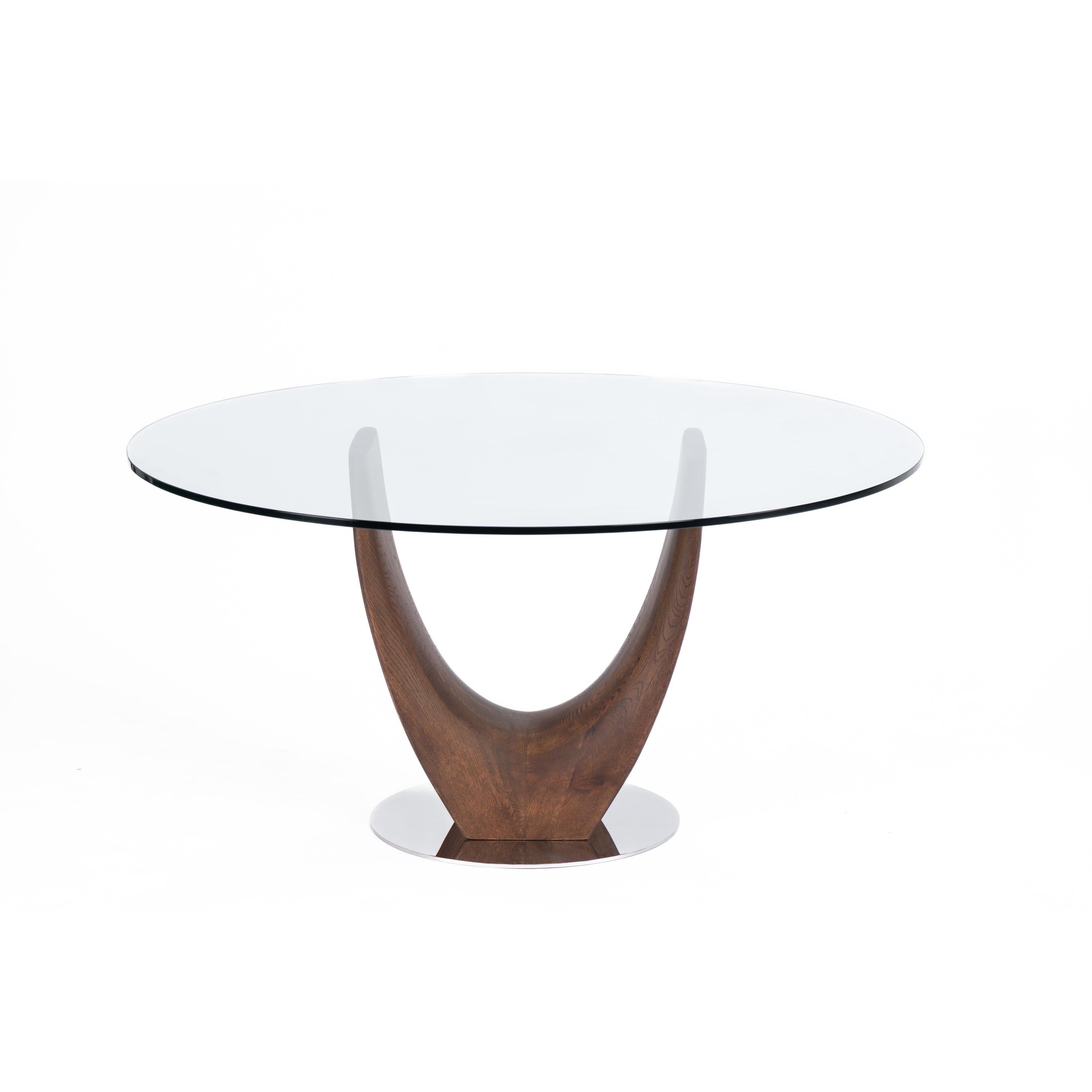 Single small U-leg Dining table-flitch and grain