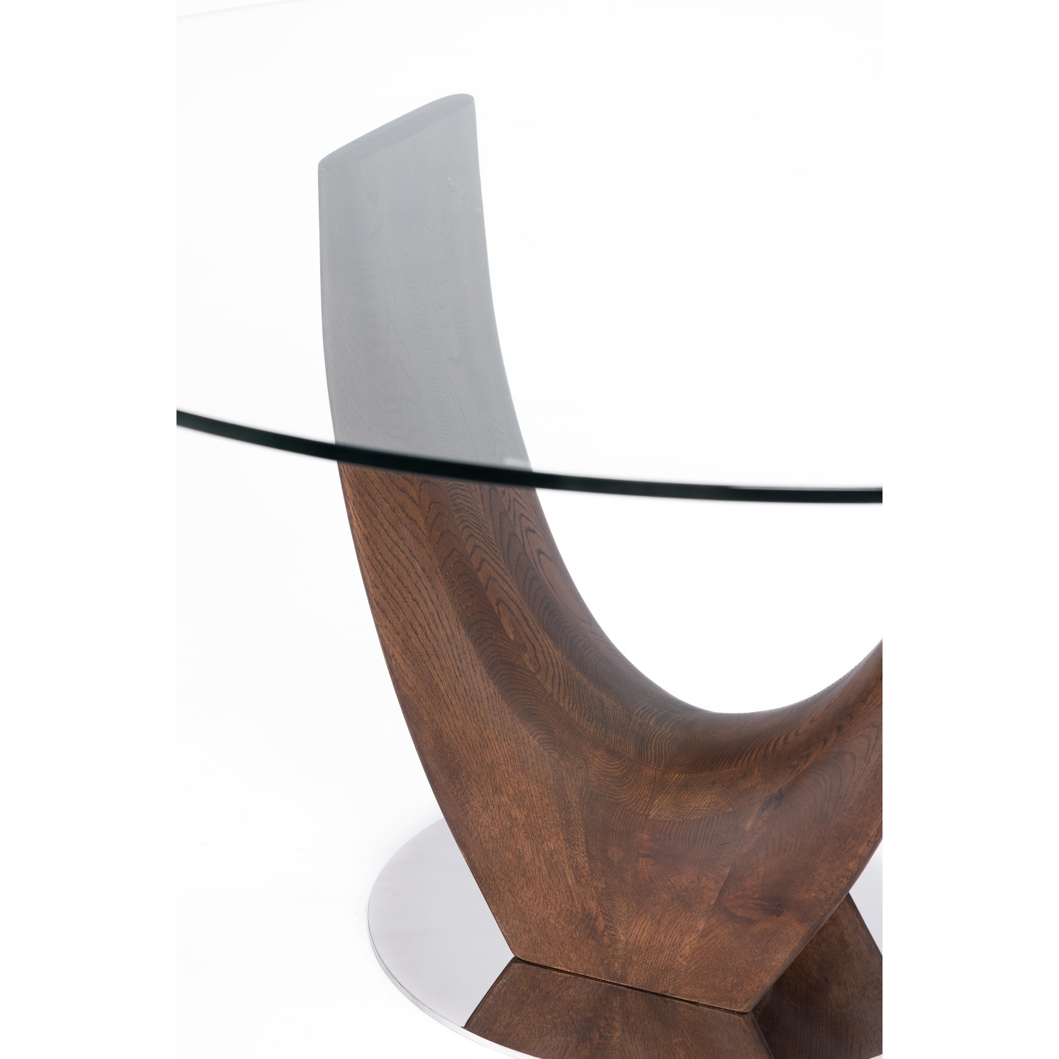 Single small U-leg Dining table-flitch and grain