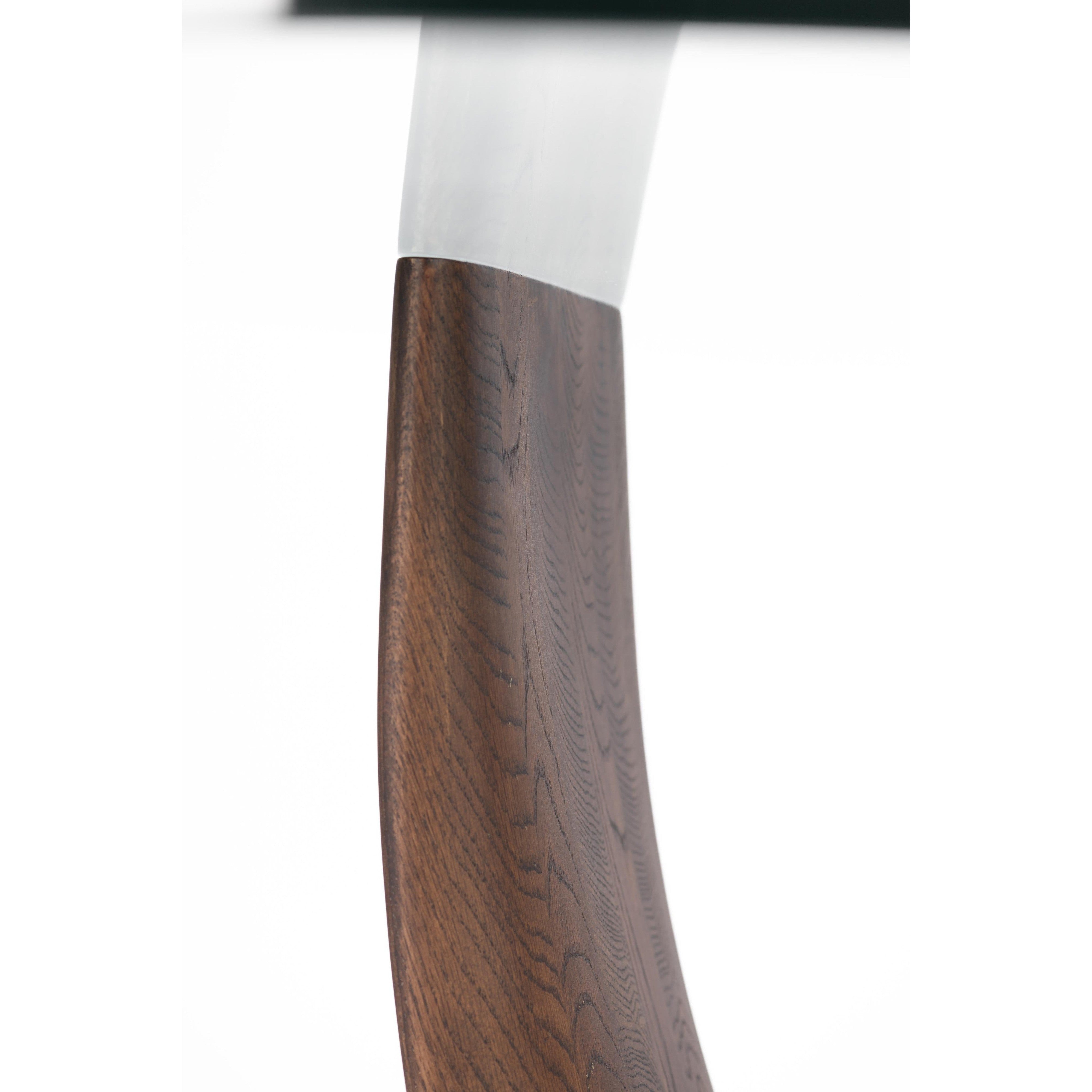 Single small U-leg Dining table-flitch and grain