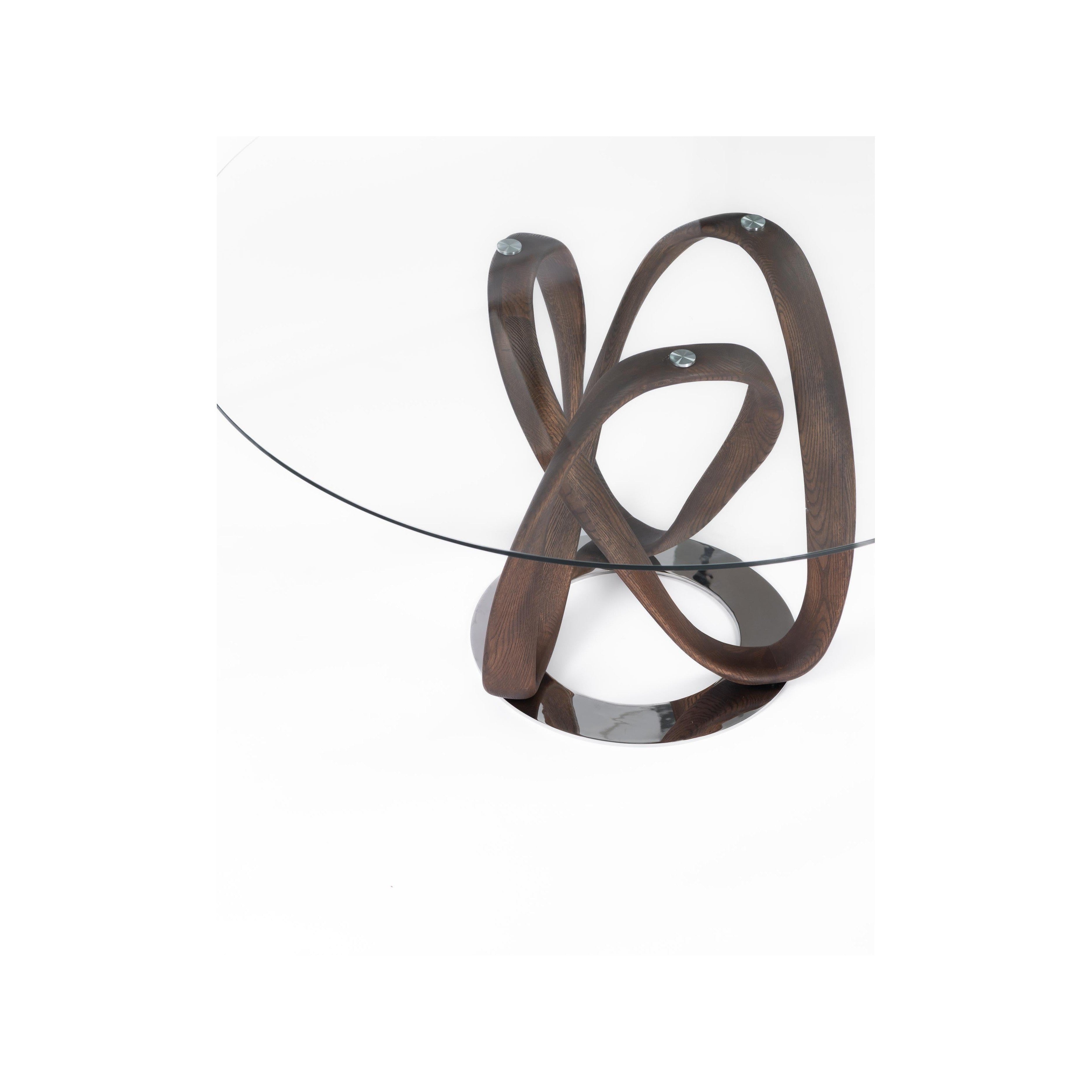 Single infinity Dining table-flitch and grain