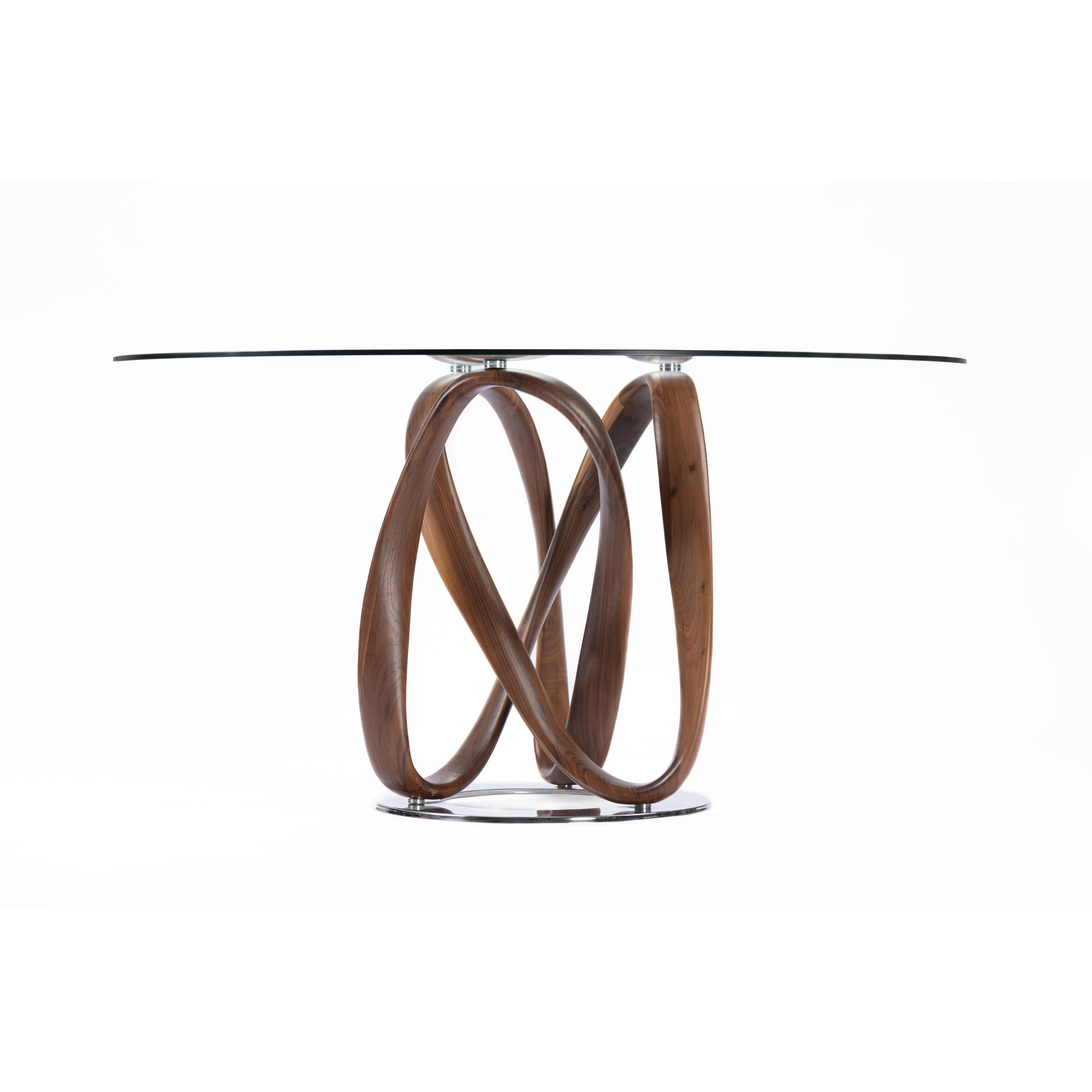 Single infinity Dining table-flitch and grain