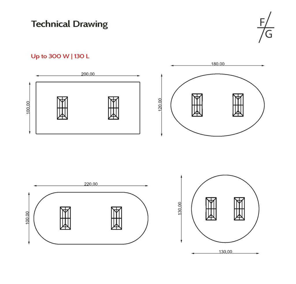 طاولة ذات أرجل مزدوجة