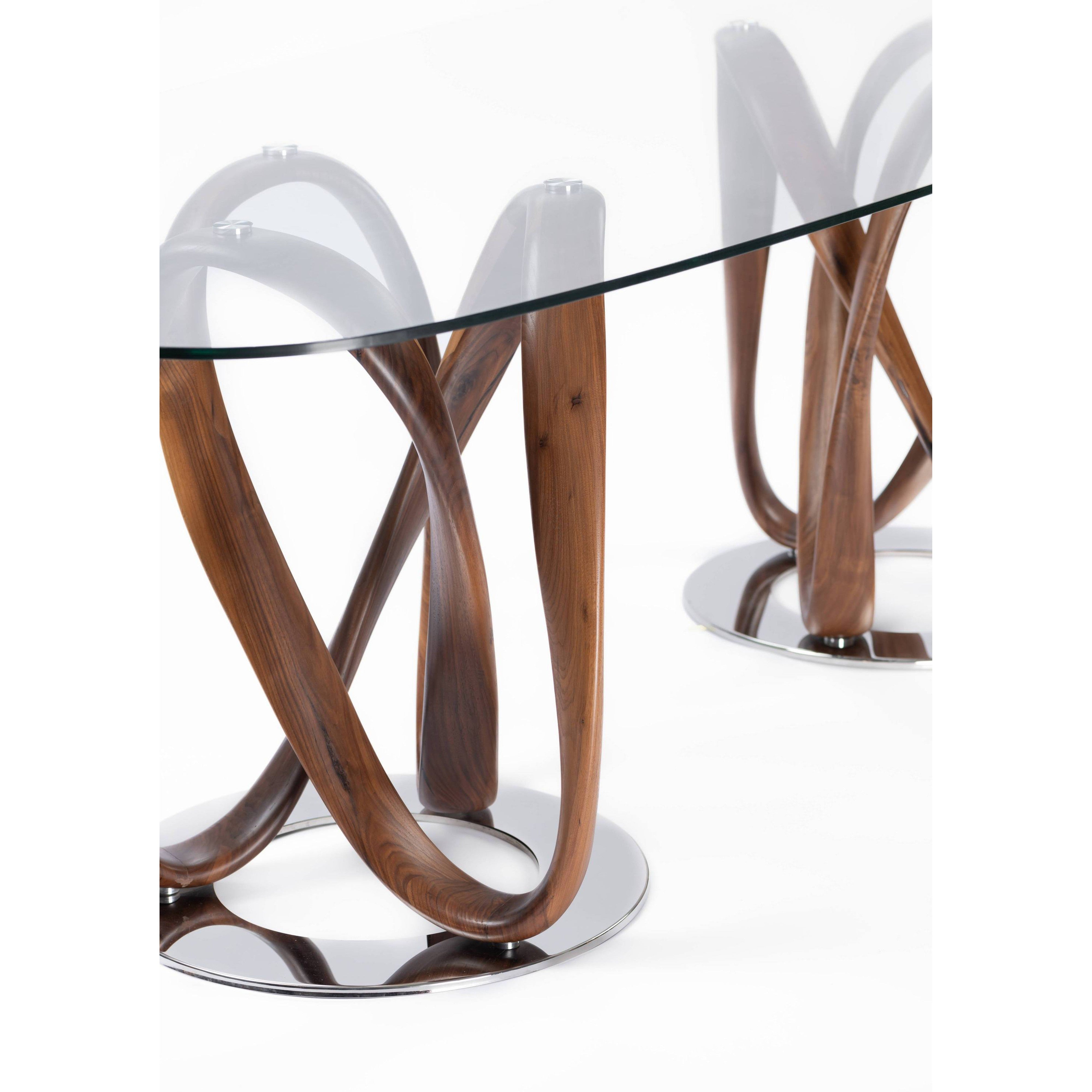 Double infinity dining table-flitch and grain