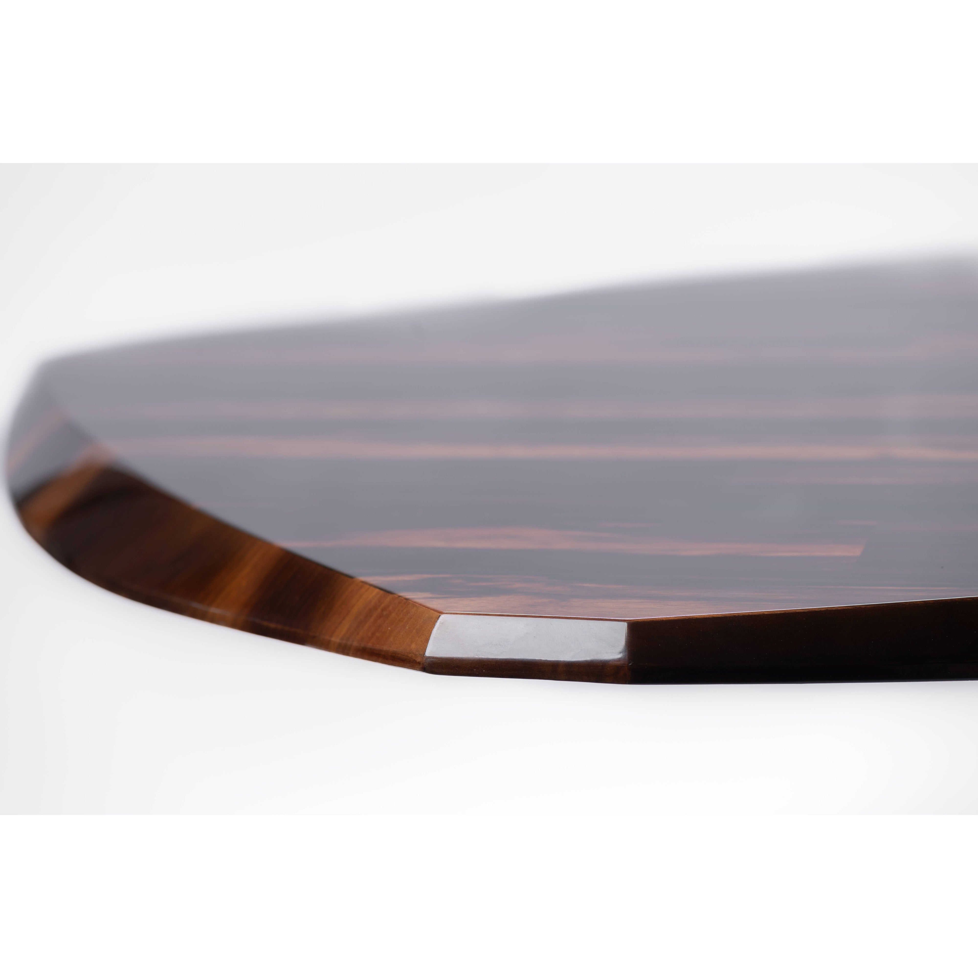 Ebony Dining Table-flitch and grain