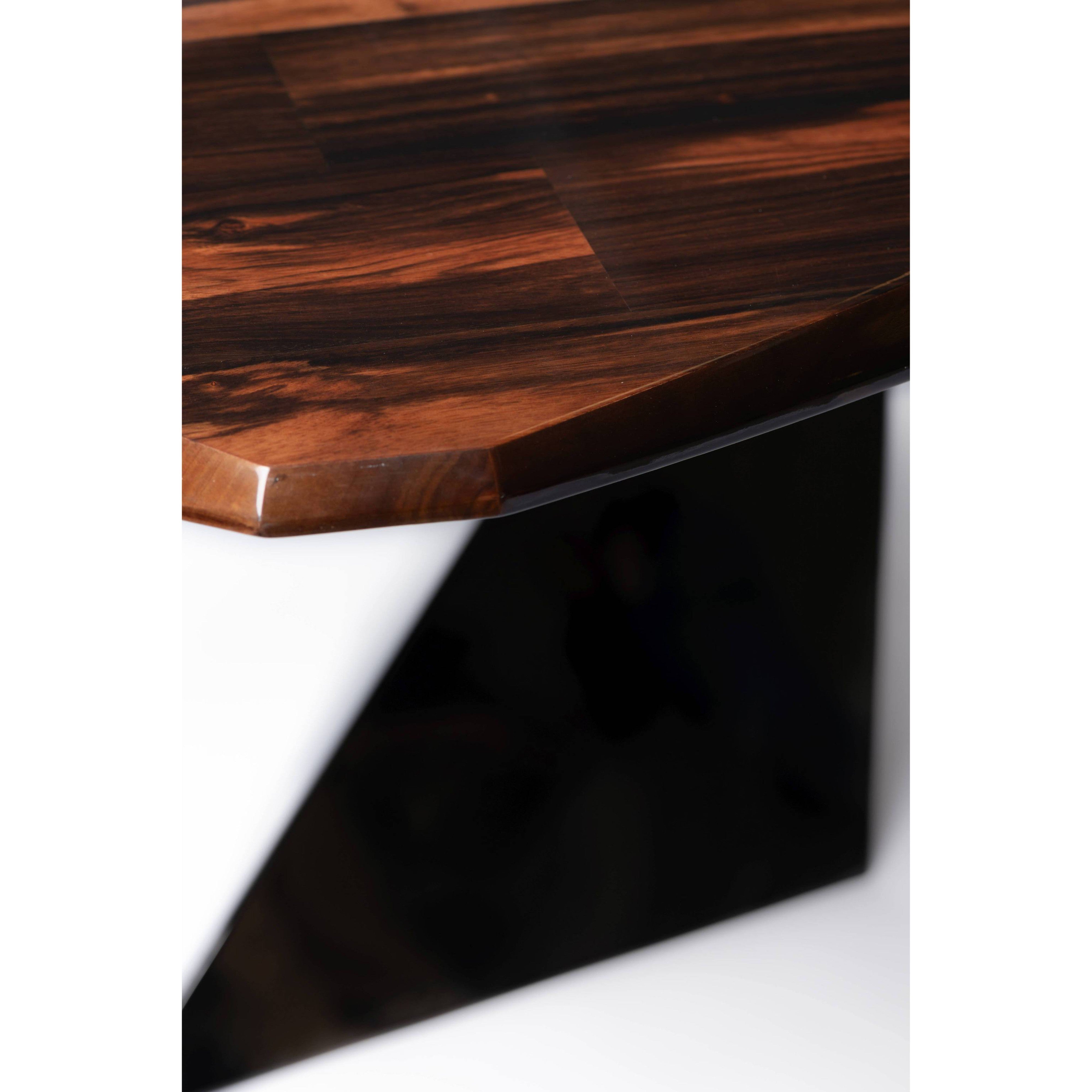 Ebony Dining Table-flitch and grain