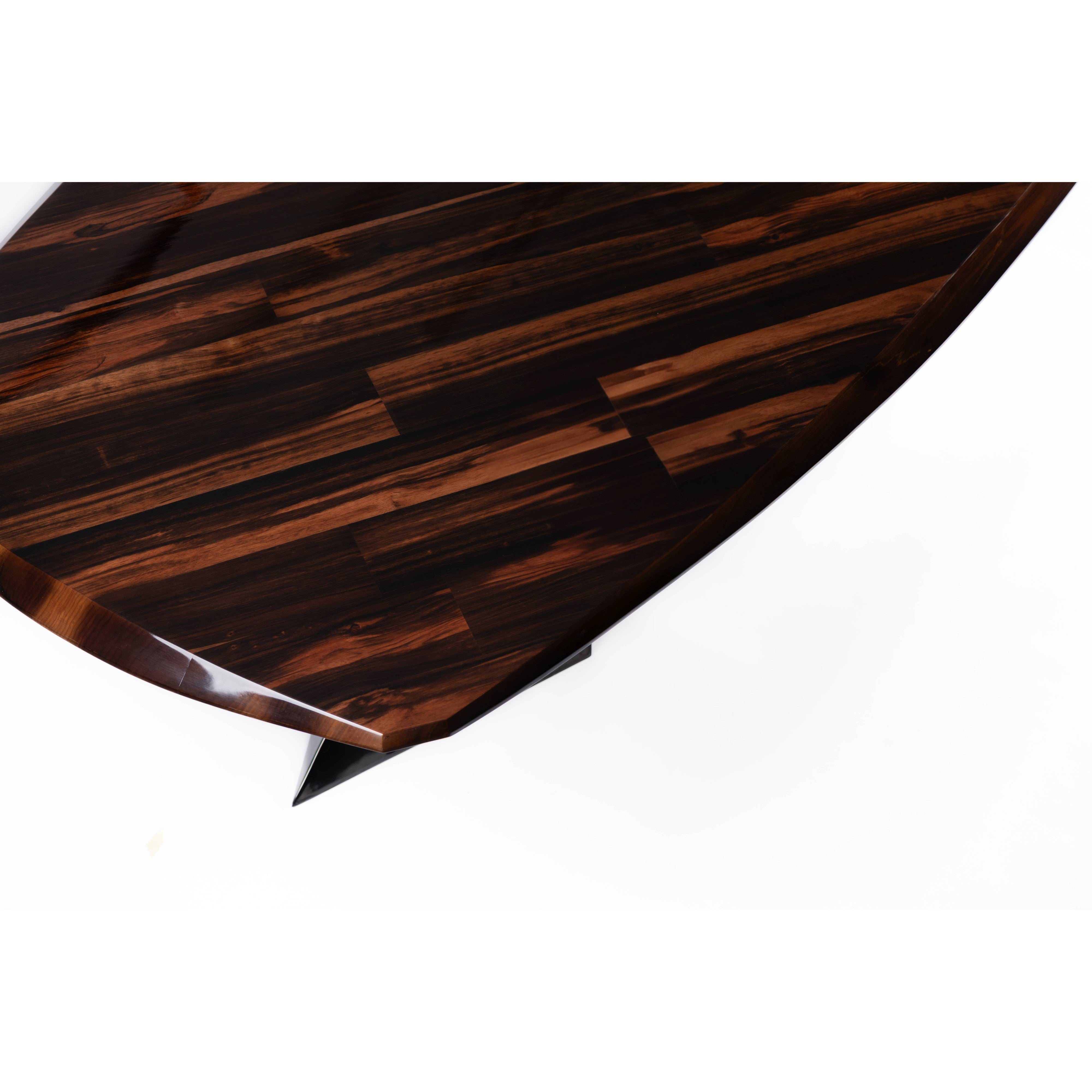 Ebony Dining Table-flitch and grain