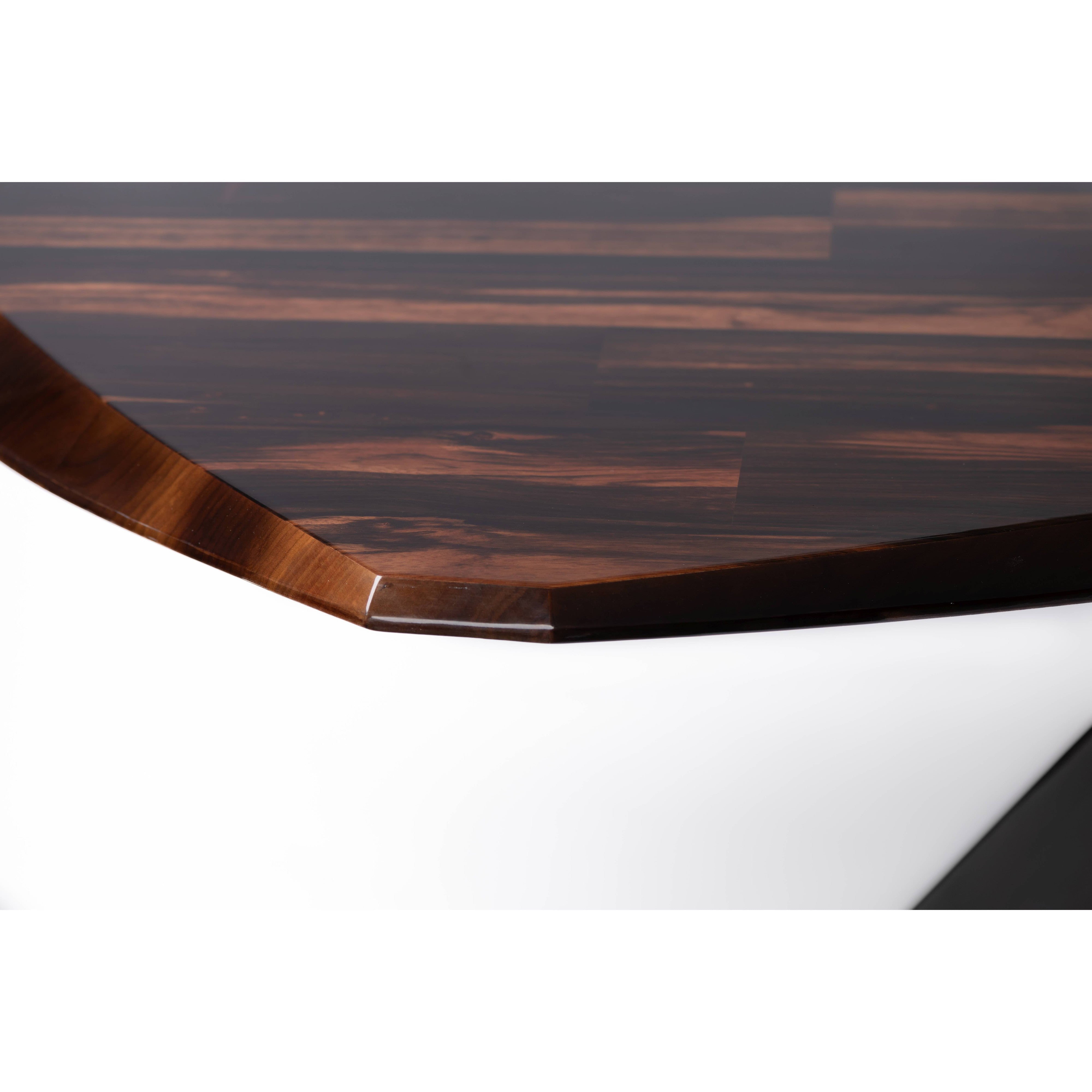 Ebony Dining Table-flitch and grain