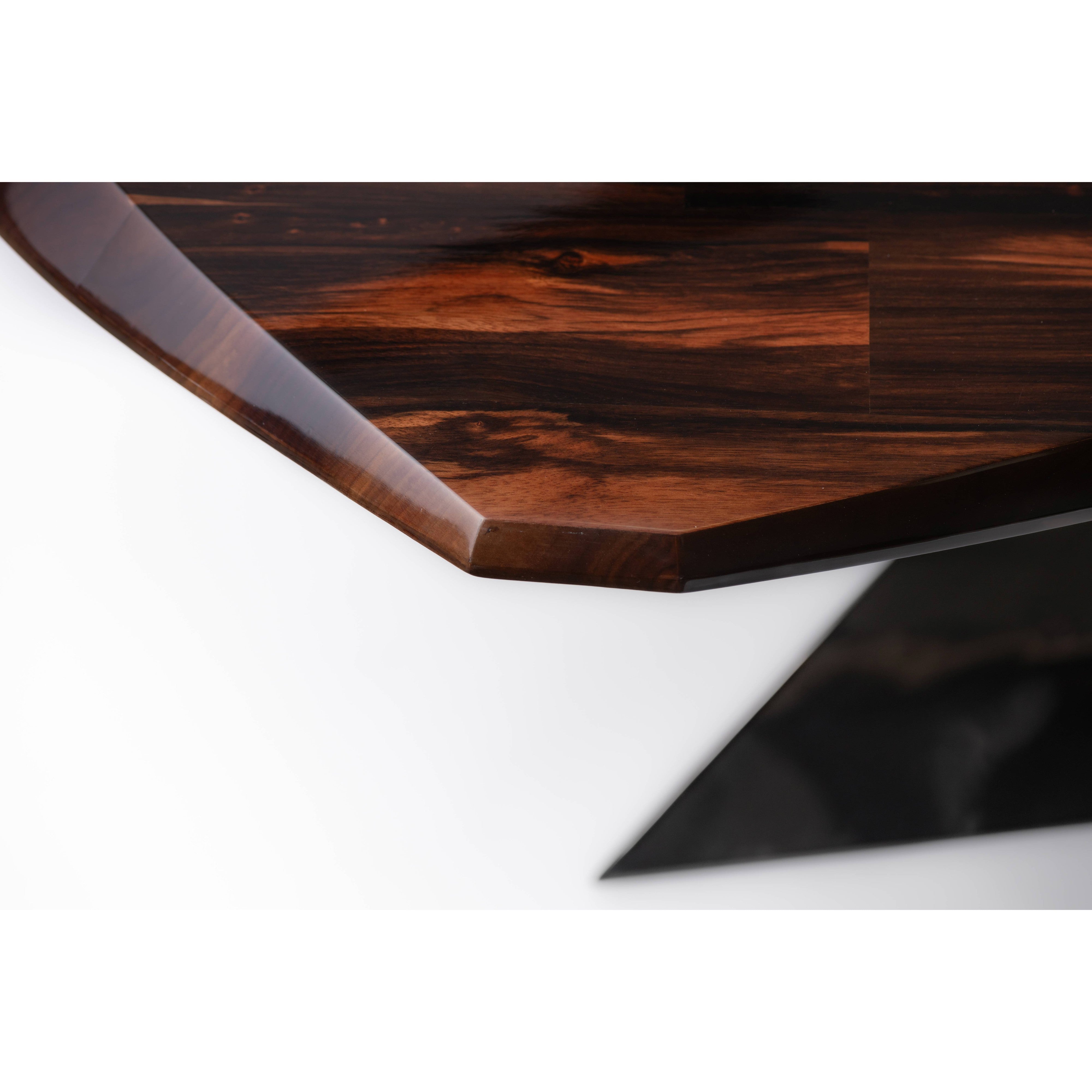 Ebony Dining Table-flitch and grain