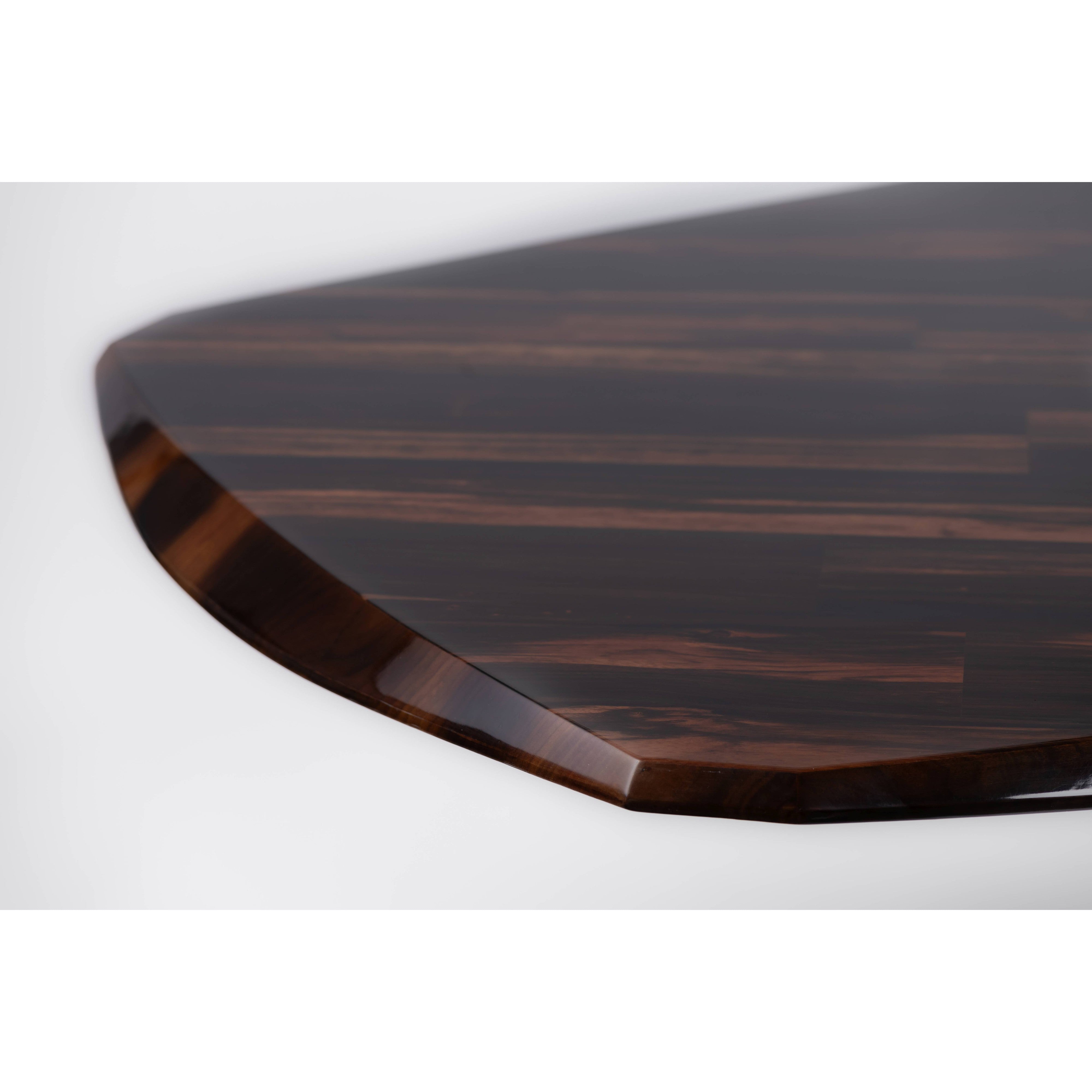 Ebony Dining Table-flitch and grain