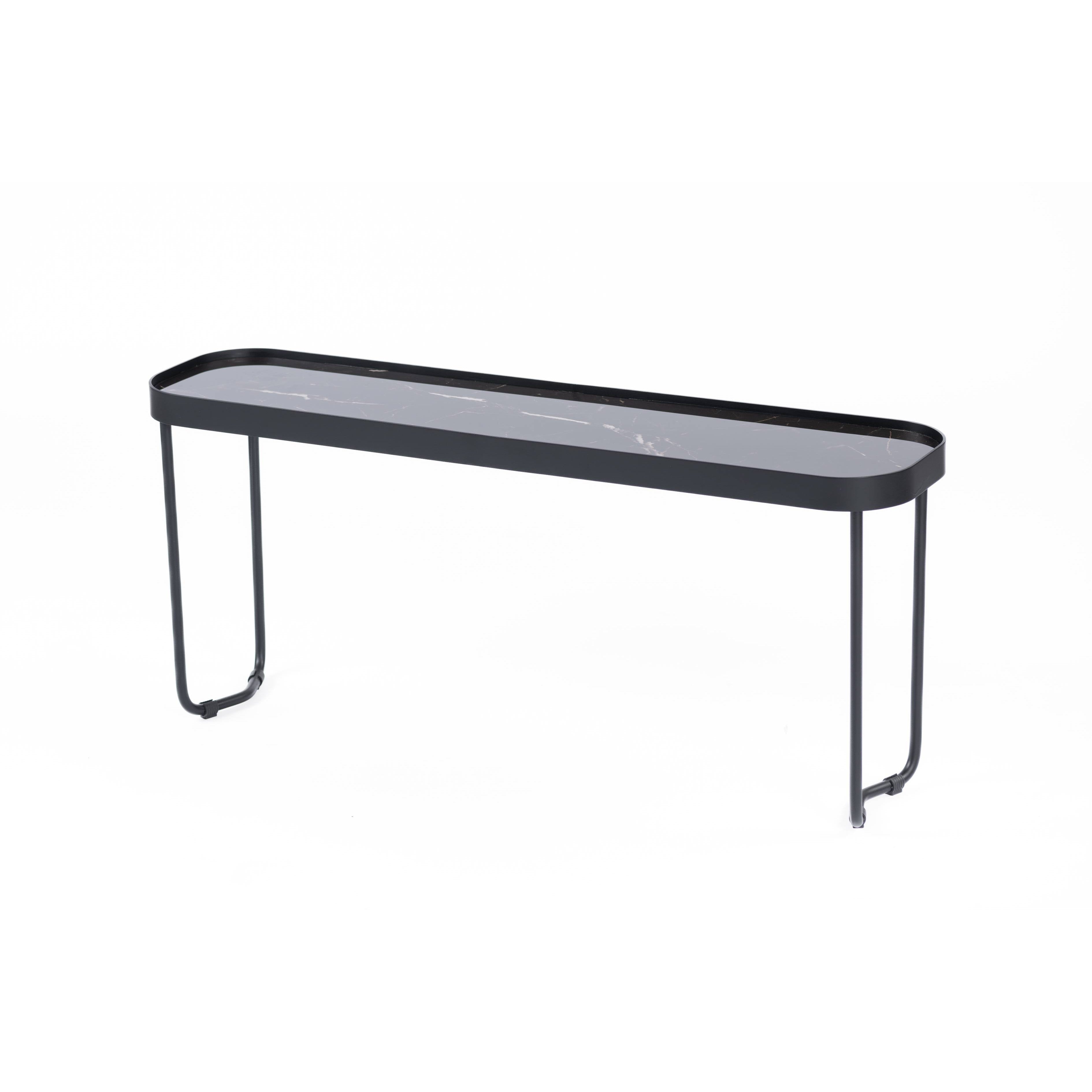 Rectangular Metal Table-flitch and grain